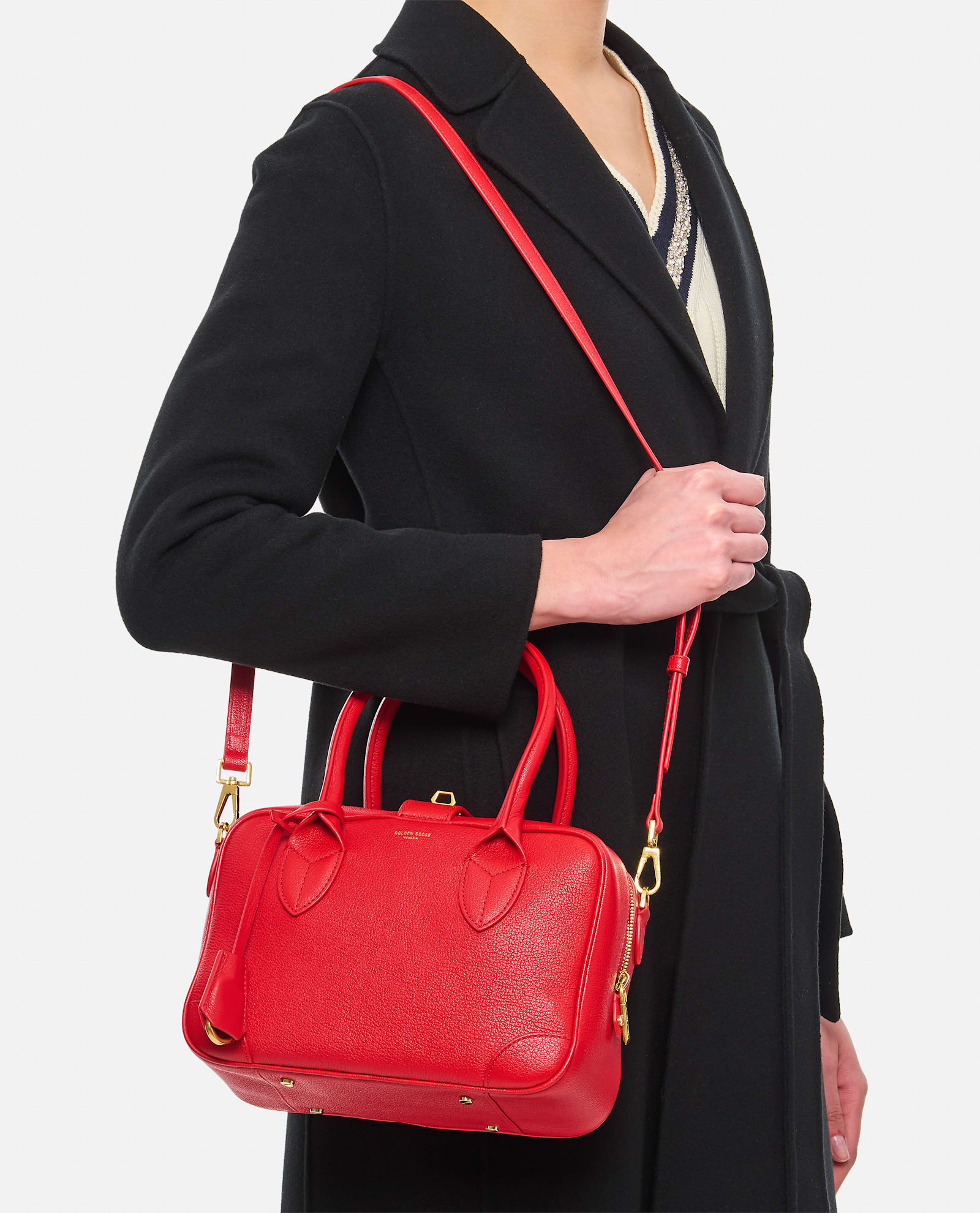 Golden Goose Vita Leather Handbag In Black