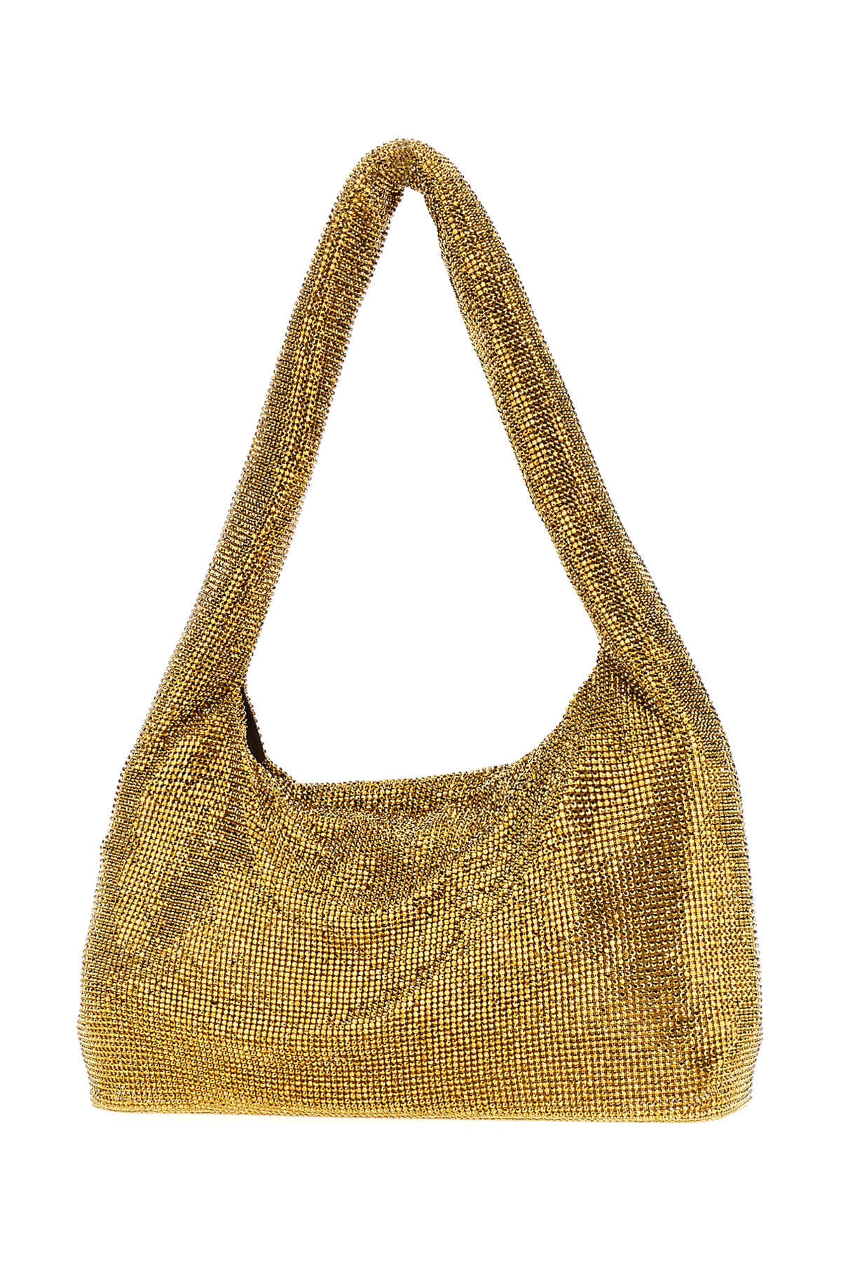 Shop Kara Embellished Mesh Armpit Shoulder Bag In Gold