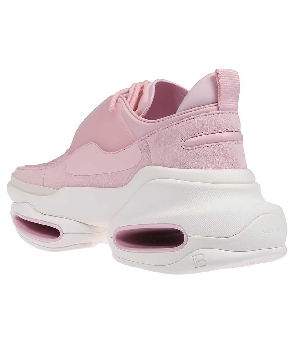 Shop Balmain Leather Mid-top Sneakers In Pink
