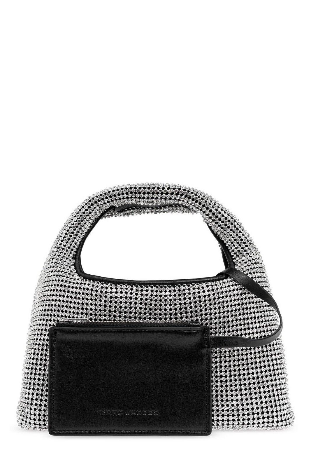 Marc Jacobs The Sack Rhinestone Embellished Top Handle Bag In Silver