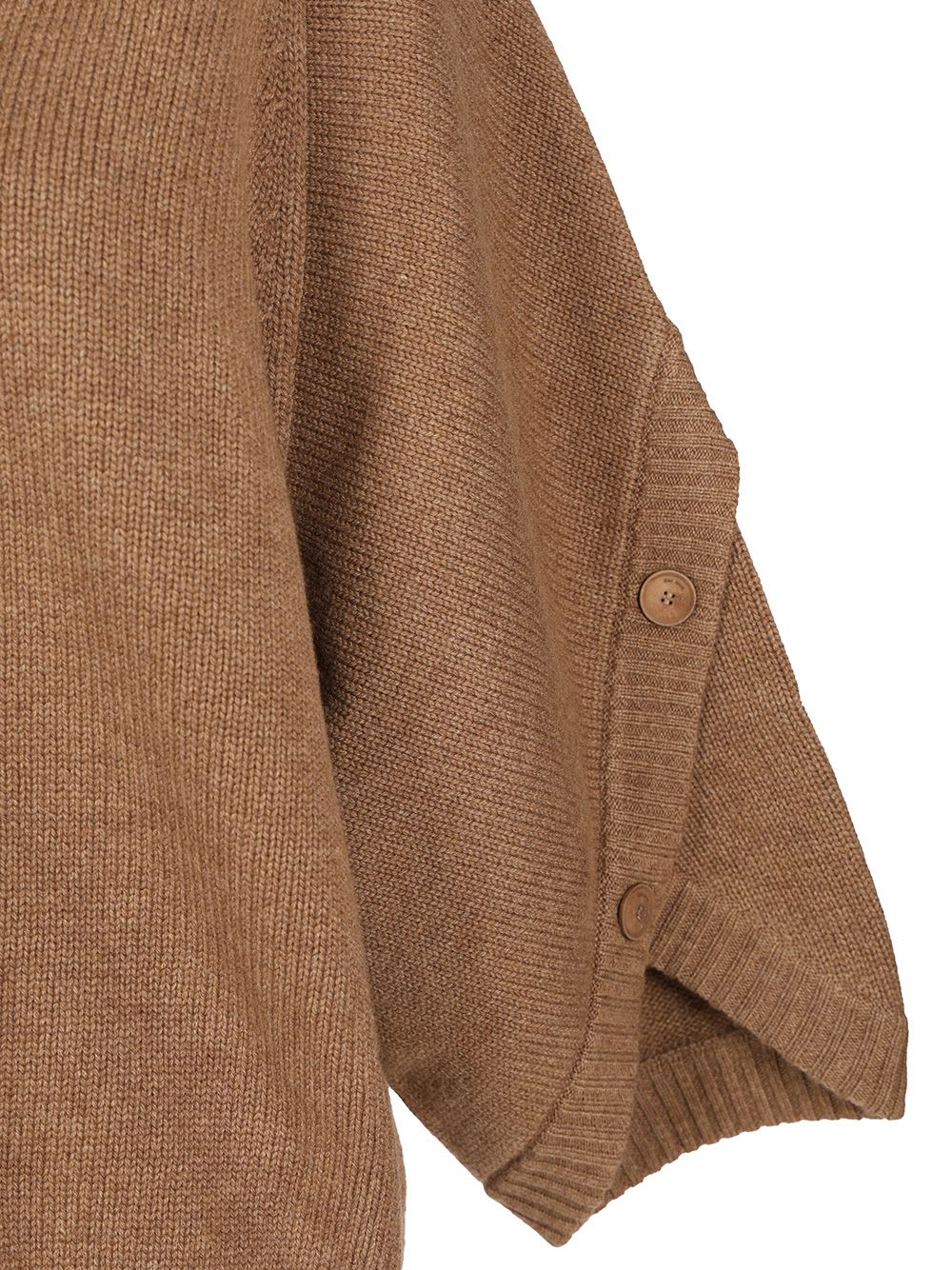 Max Mara Knitwear Hooded Cardigan With Button And Ribbed Hem In Brown