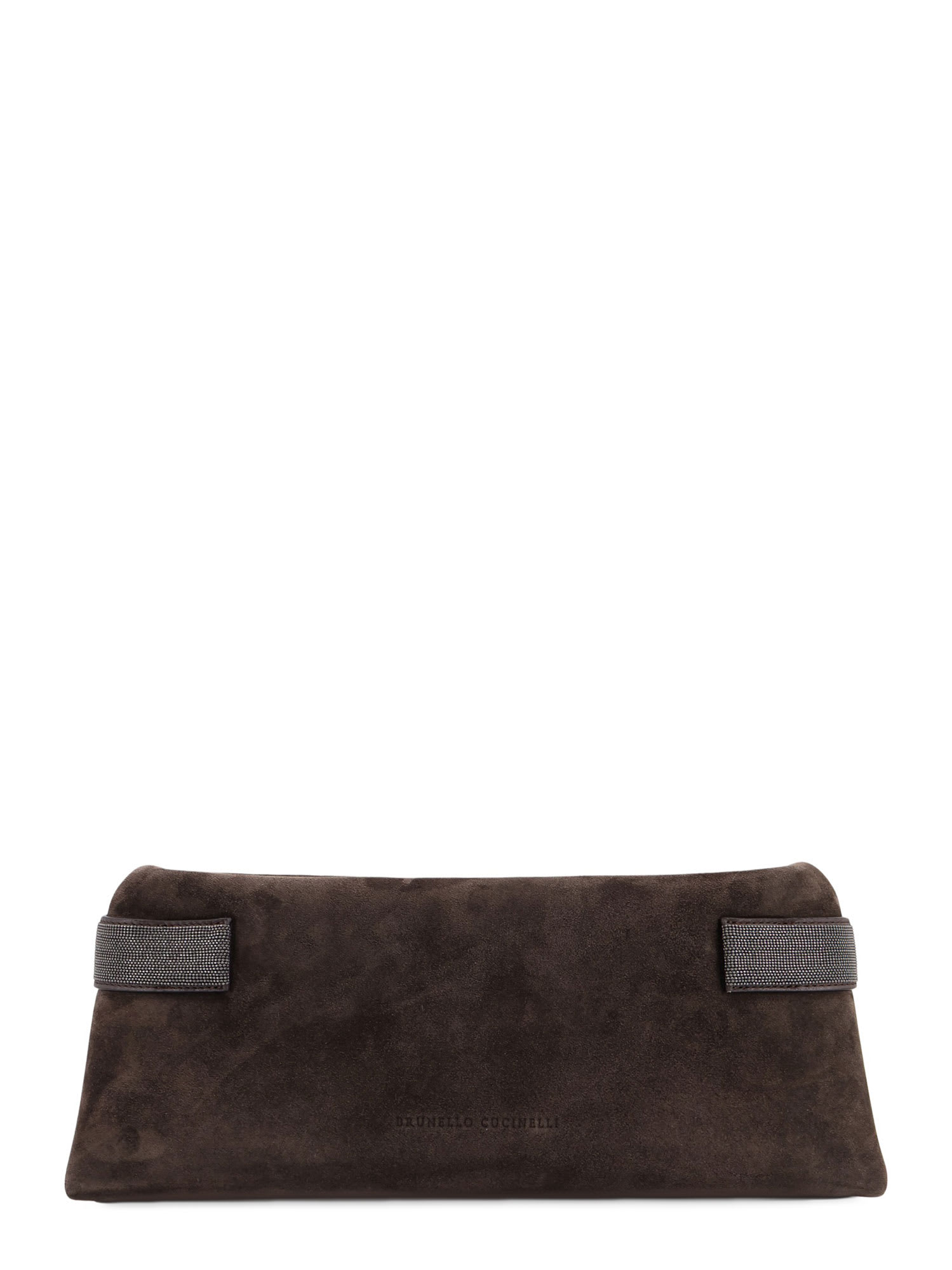 Brunello Cucinelli Suede Pochette With Monili Detail