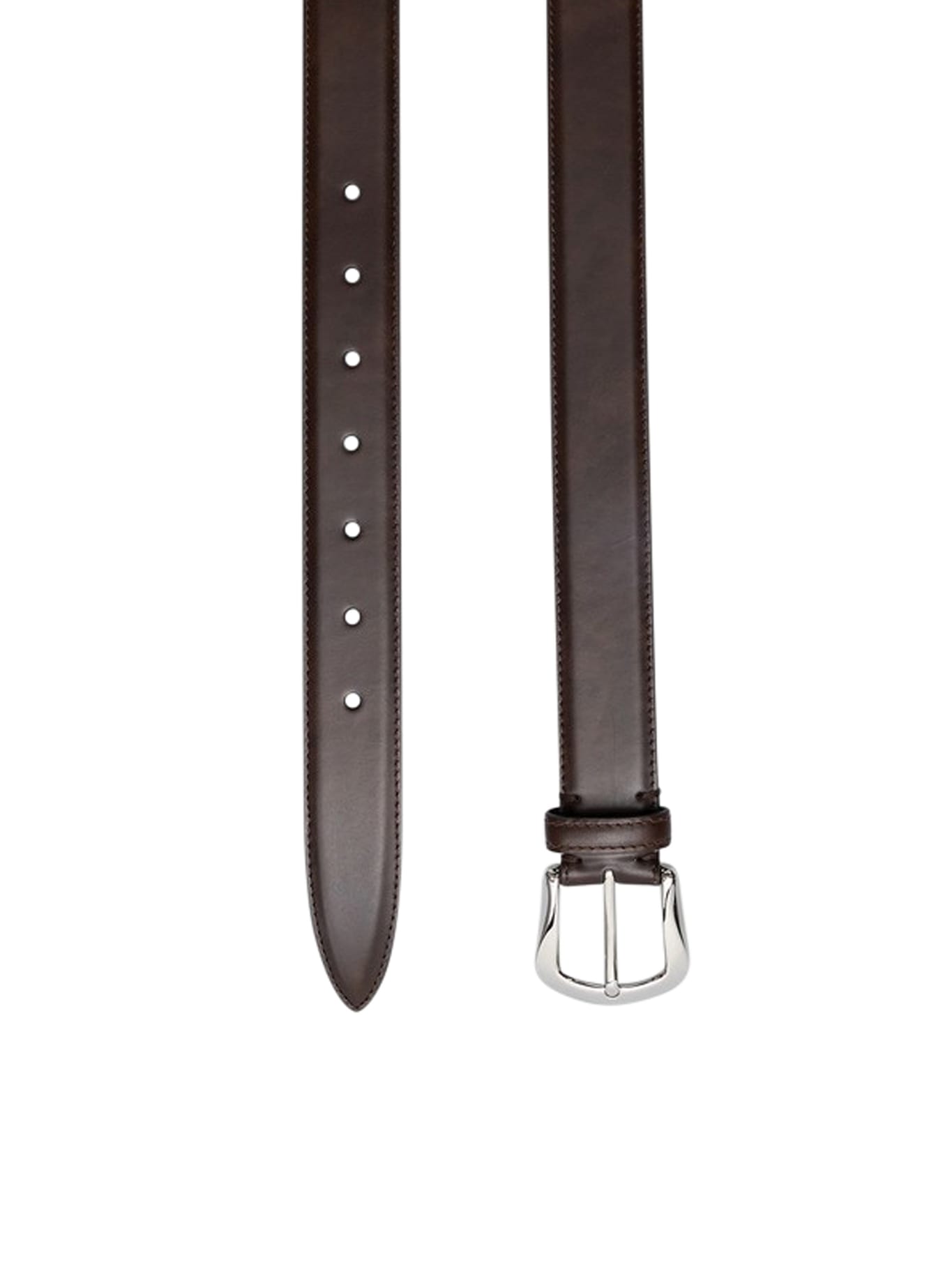 Bolongaro Trevor leather studded belt in brown | Smart Closet