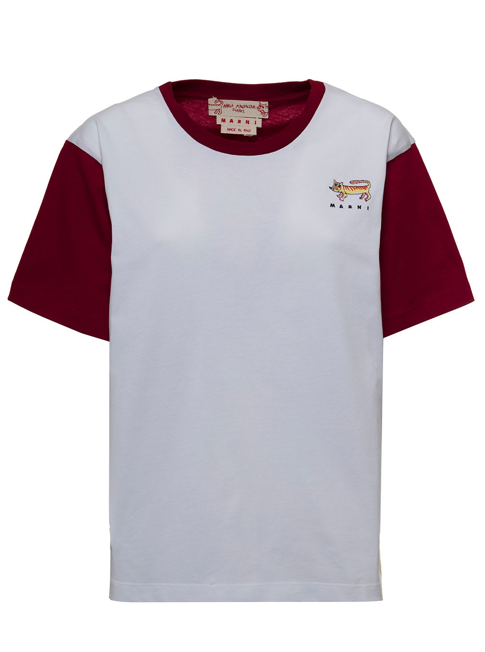 Marni Bicolor Cotton T-shirt With Logo