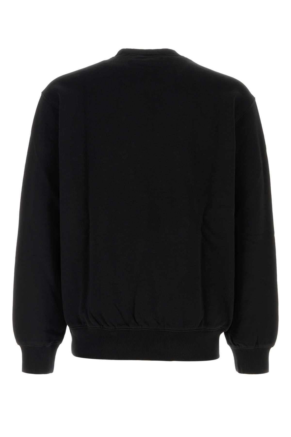 Carhartt Cotton Alumni Sweatshirt With Ribbed Cuffs And Hem In Black