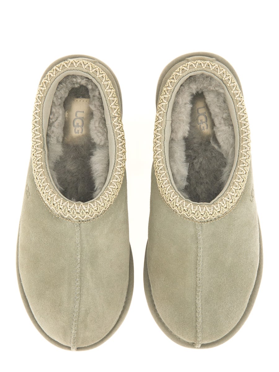 Ugg Tasman Wool-blend Fleece-lined Embroidered Suede Slippers In Multi
