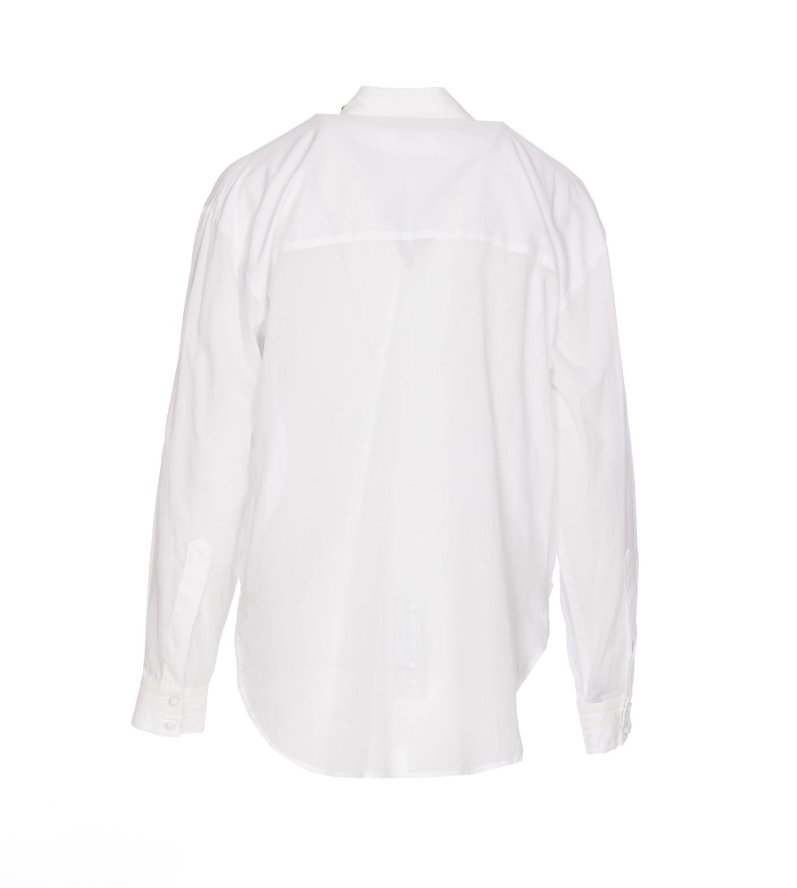 Shop Pinko Jeweled Collar Shirt In Bianco