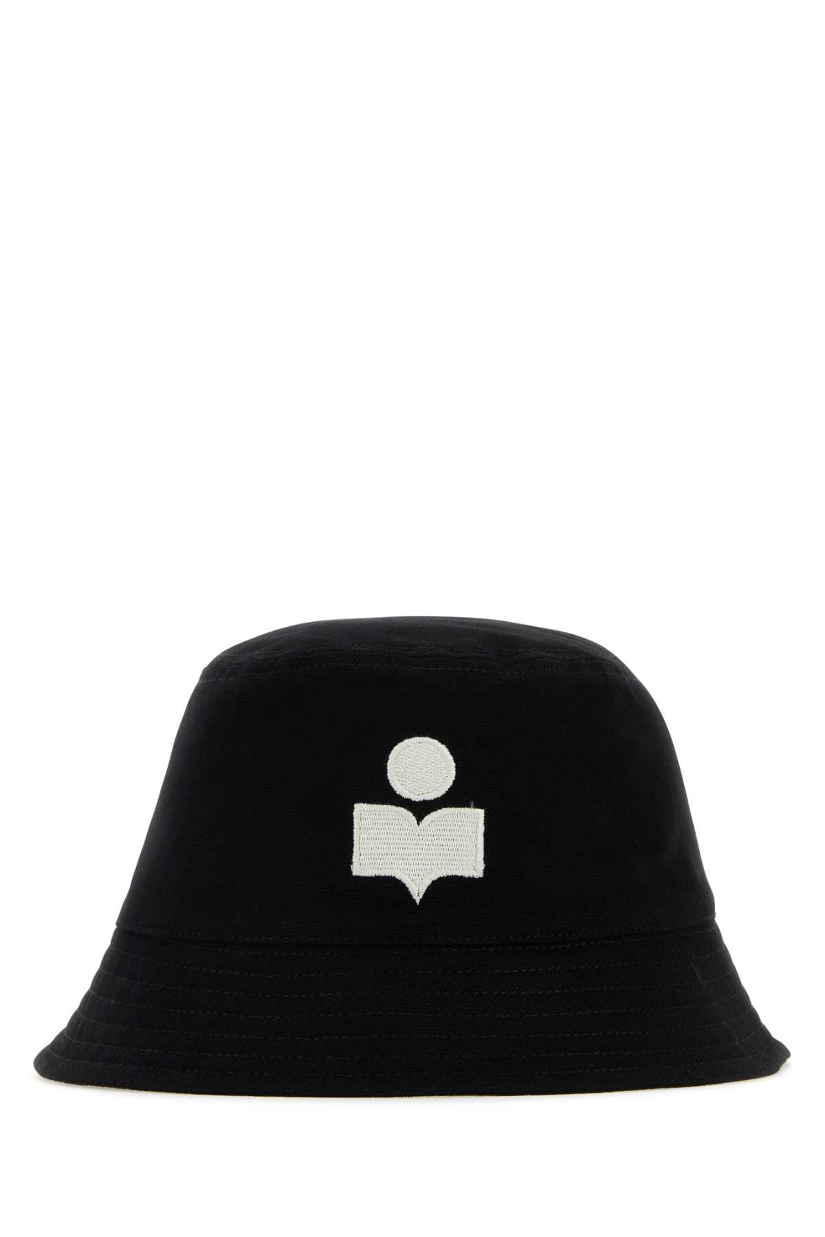 Shop Isabel Marant Black Cotton Haley Bucket Hat In Blackecru