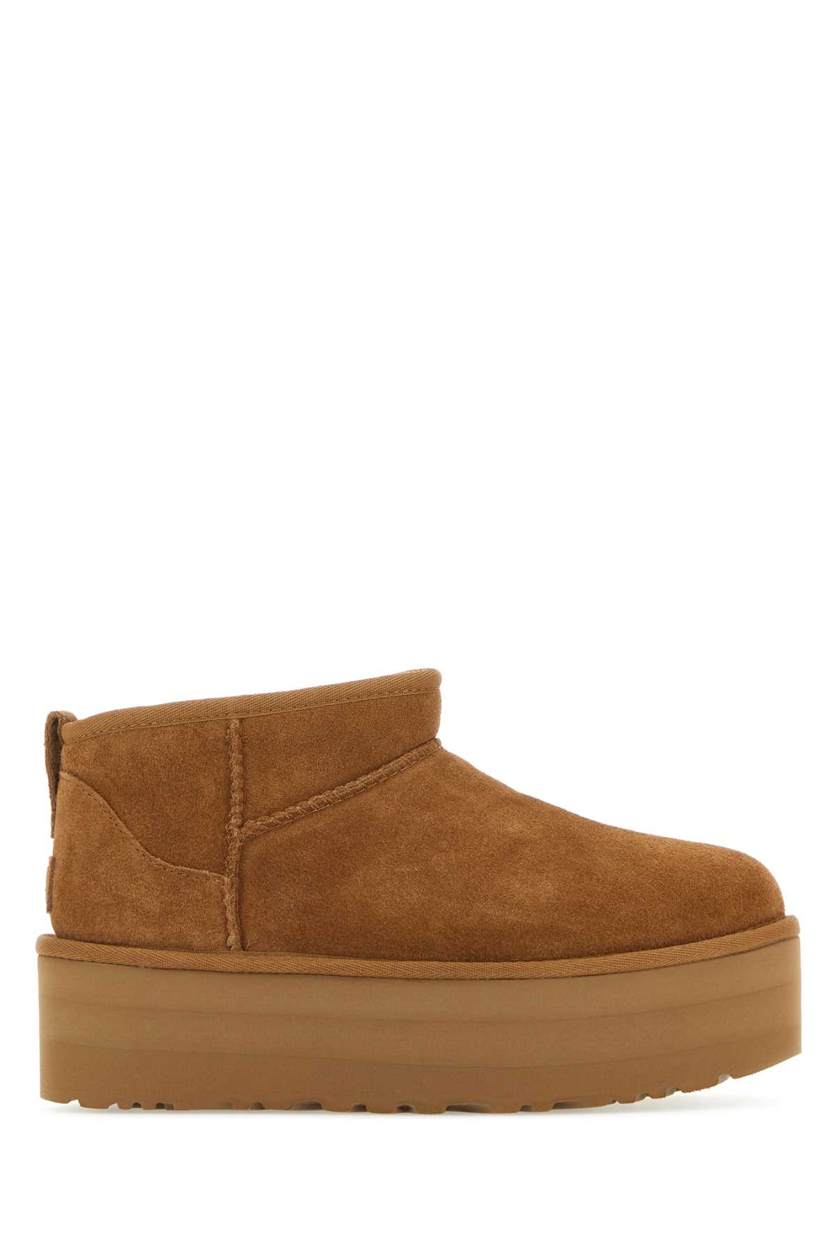 Ugg Biscuit Suede Classic Ultra Mini Platform Ankle Boots In Brown