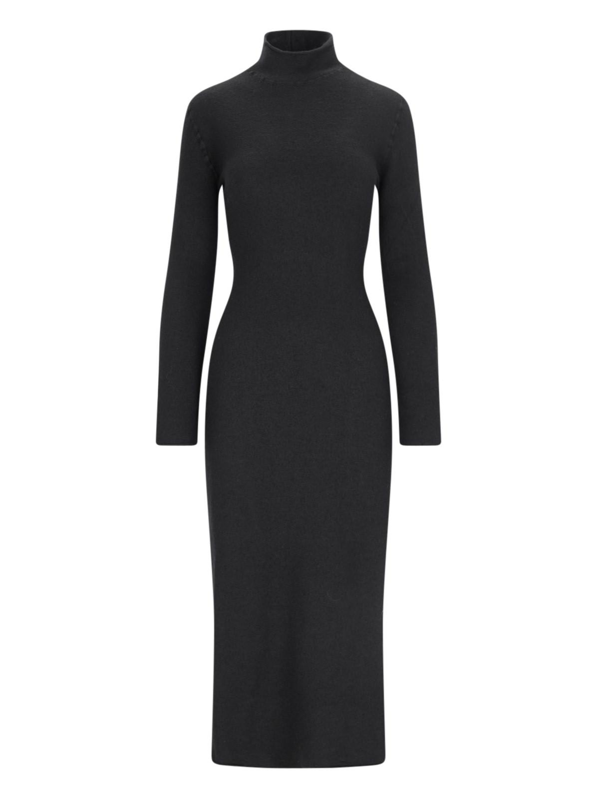 Shop Bottega Veneta Maxi Sheath Dress In Nero