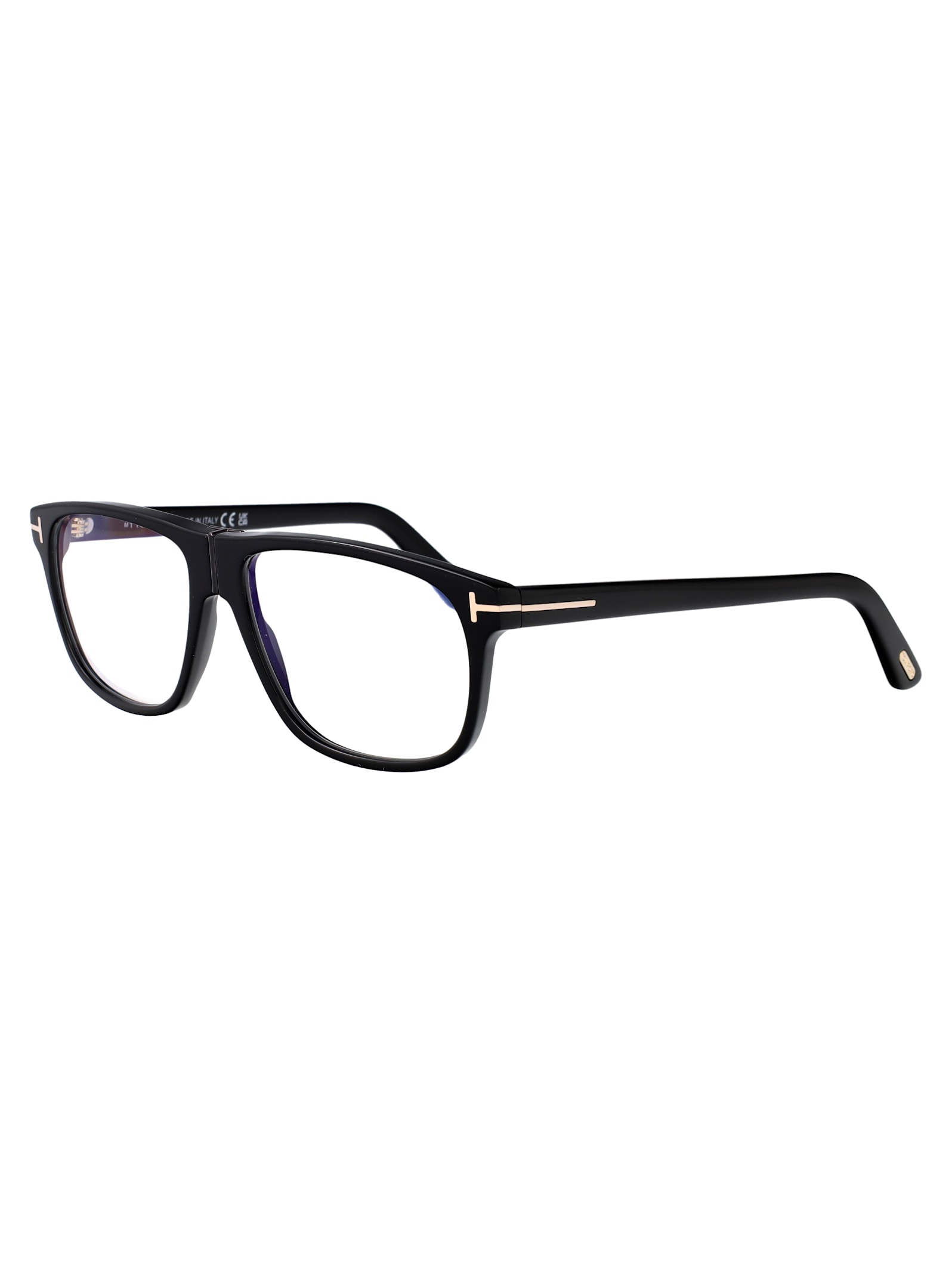 Tom Ford Womens Black Tr001853 Round-frame Acetate Optical Glasses In Nero Lucido