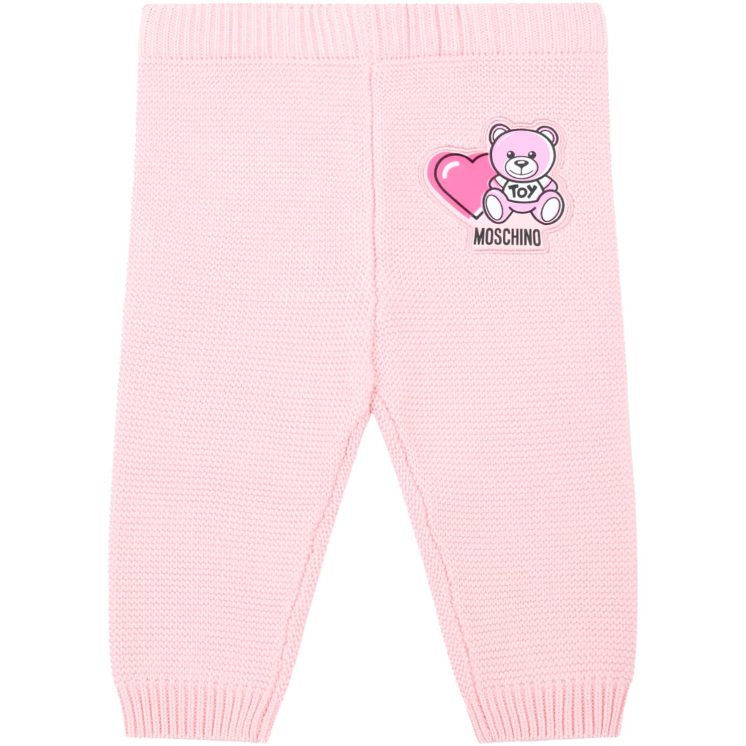 Moschino Pink Trousers For Babygirl With Teddy Bear