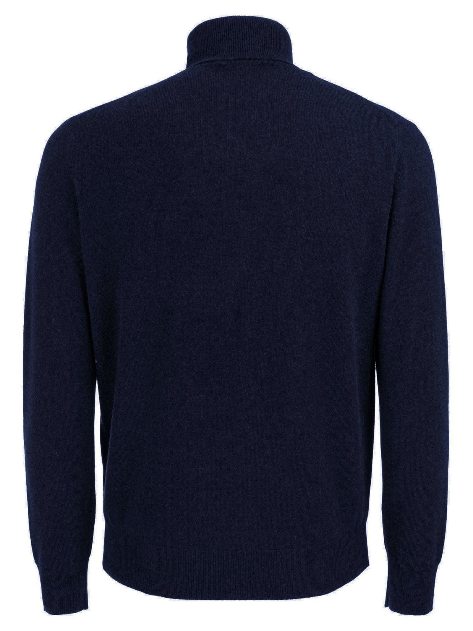 Shop Kangra Blue Wool And Cashmere Sweater