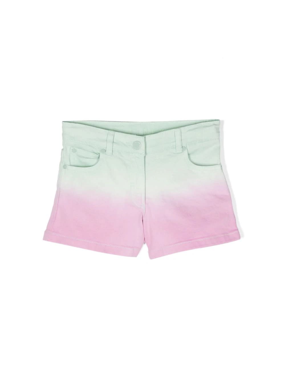 Shop Stella Mccartney Ombré Denim Shorts In Multicolour