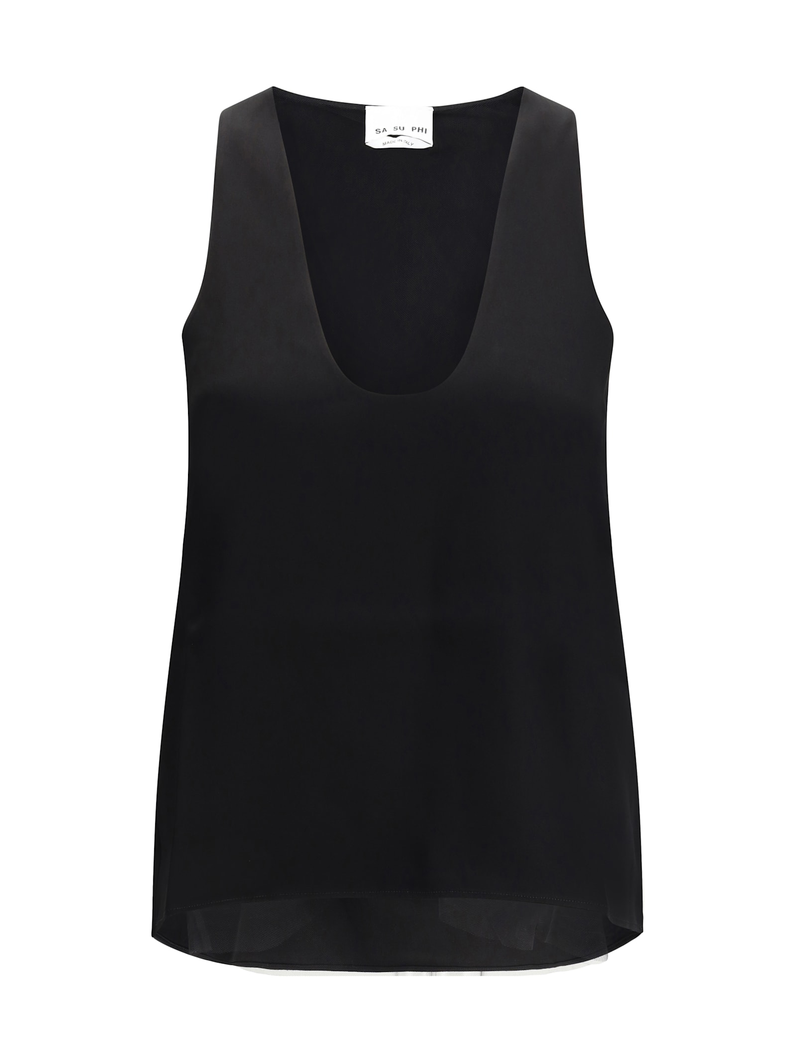 Sa Su Phi Scoop-neck Top In Black