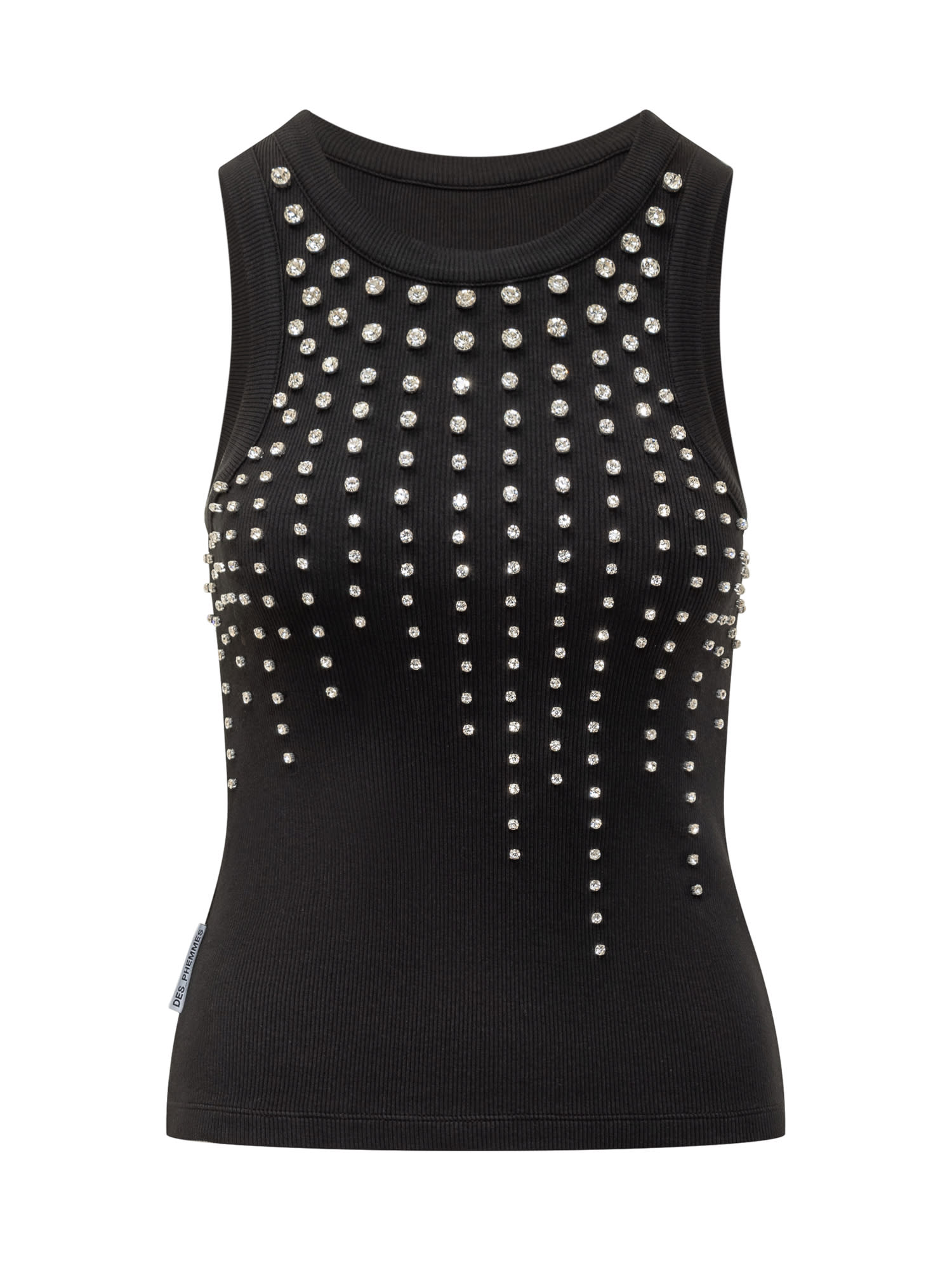 Des Phemmes Tank Top With Rhinestones