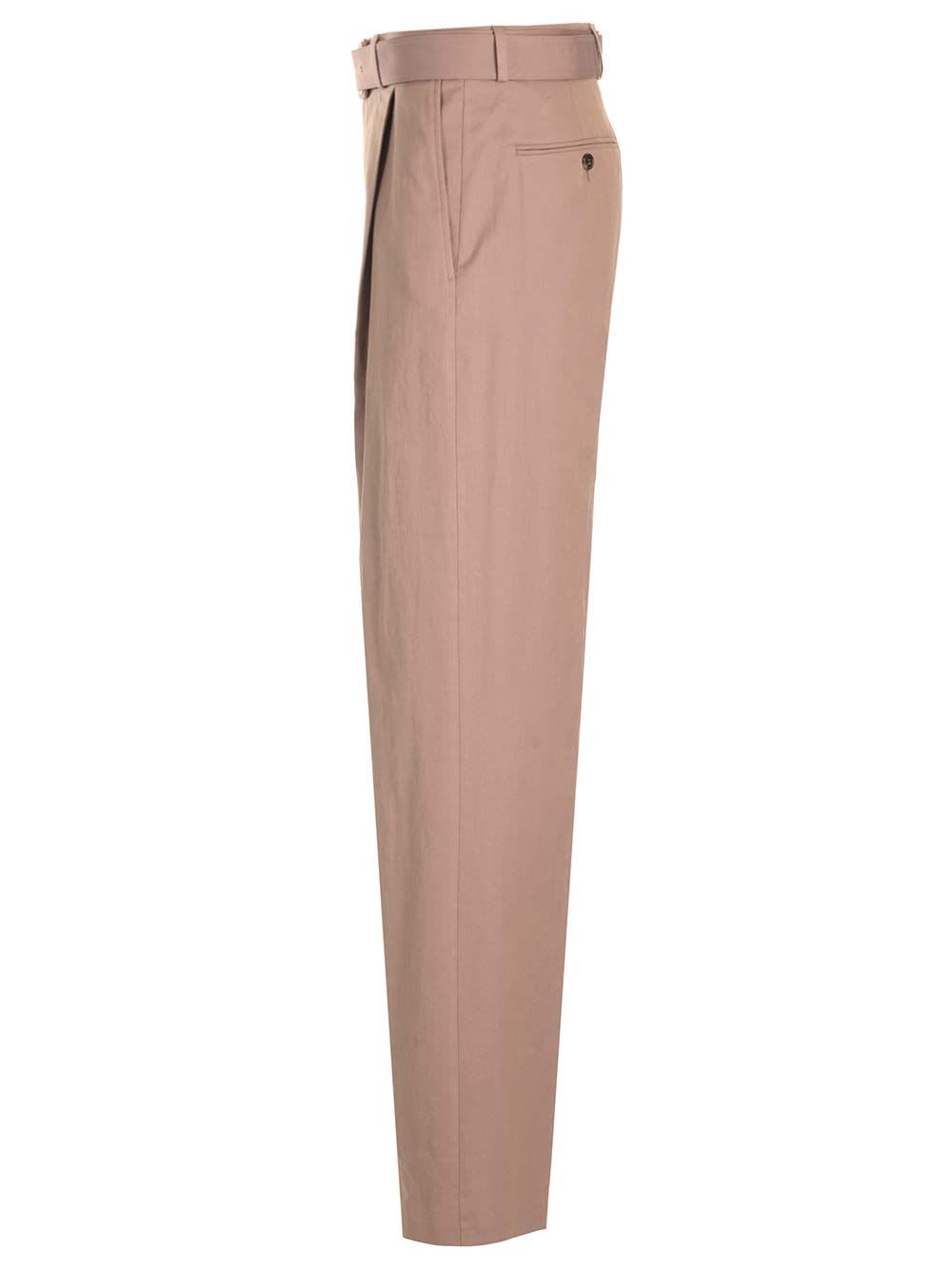 Shop Dries Van Noten Straight Trousers With Belt In Brown