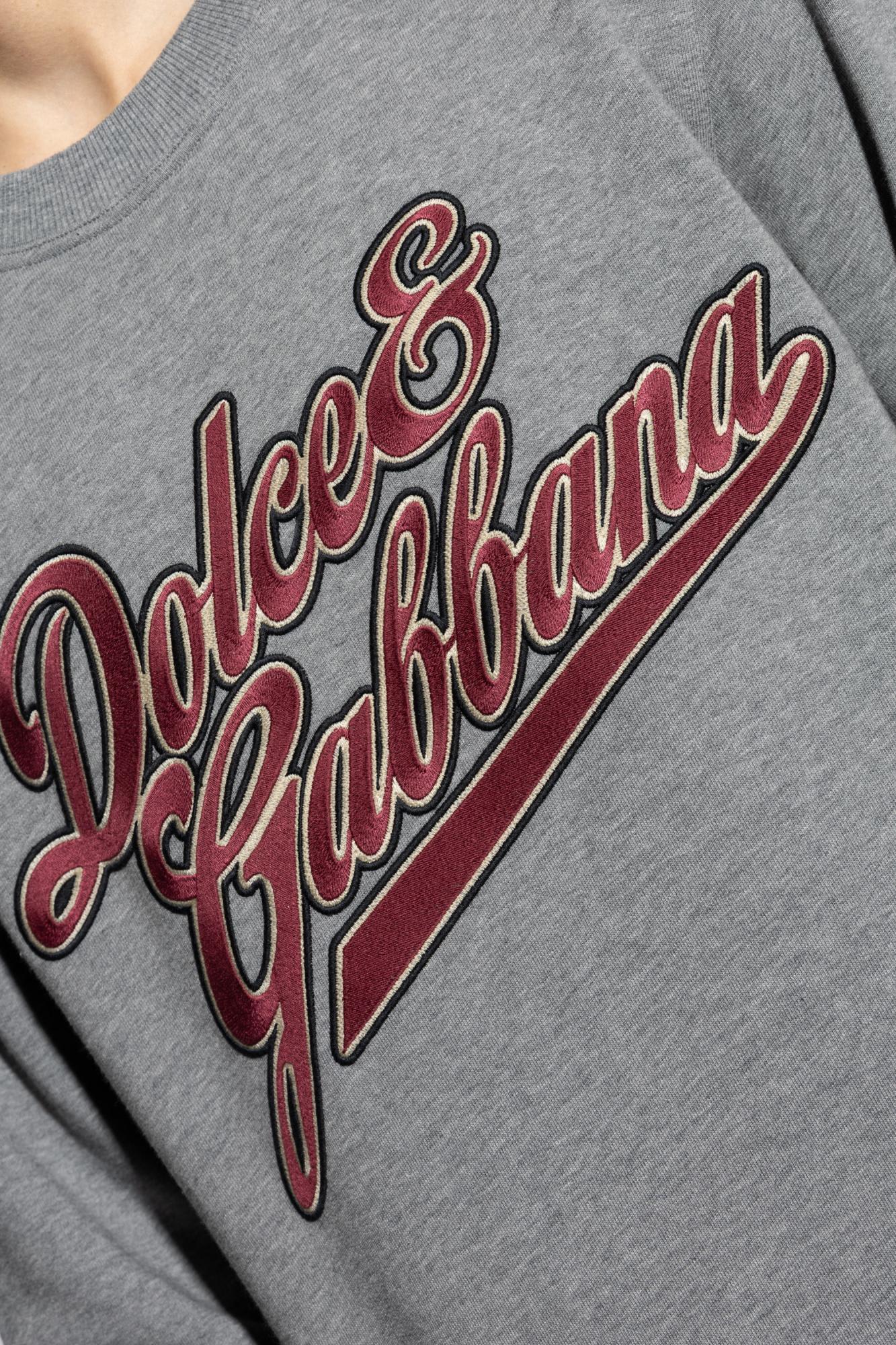 Dolce & Gabbana Jersey With Embroidery In Gray