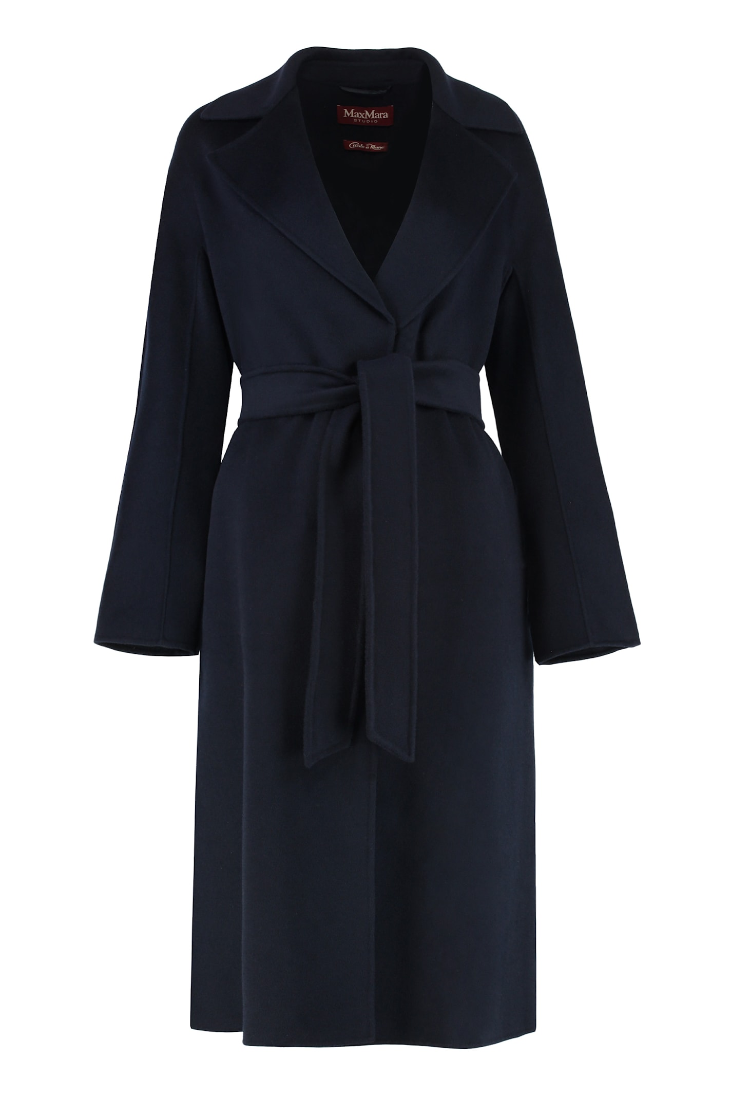 Max Mara Studio Cles Wool And Cashmere Coat In Blue