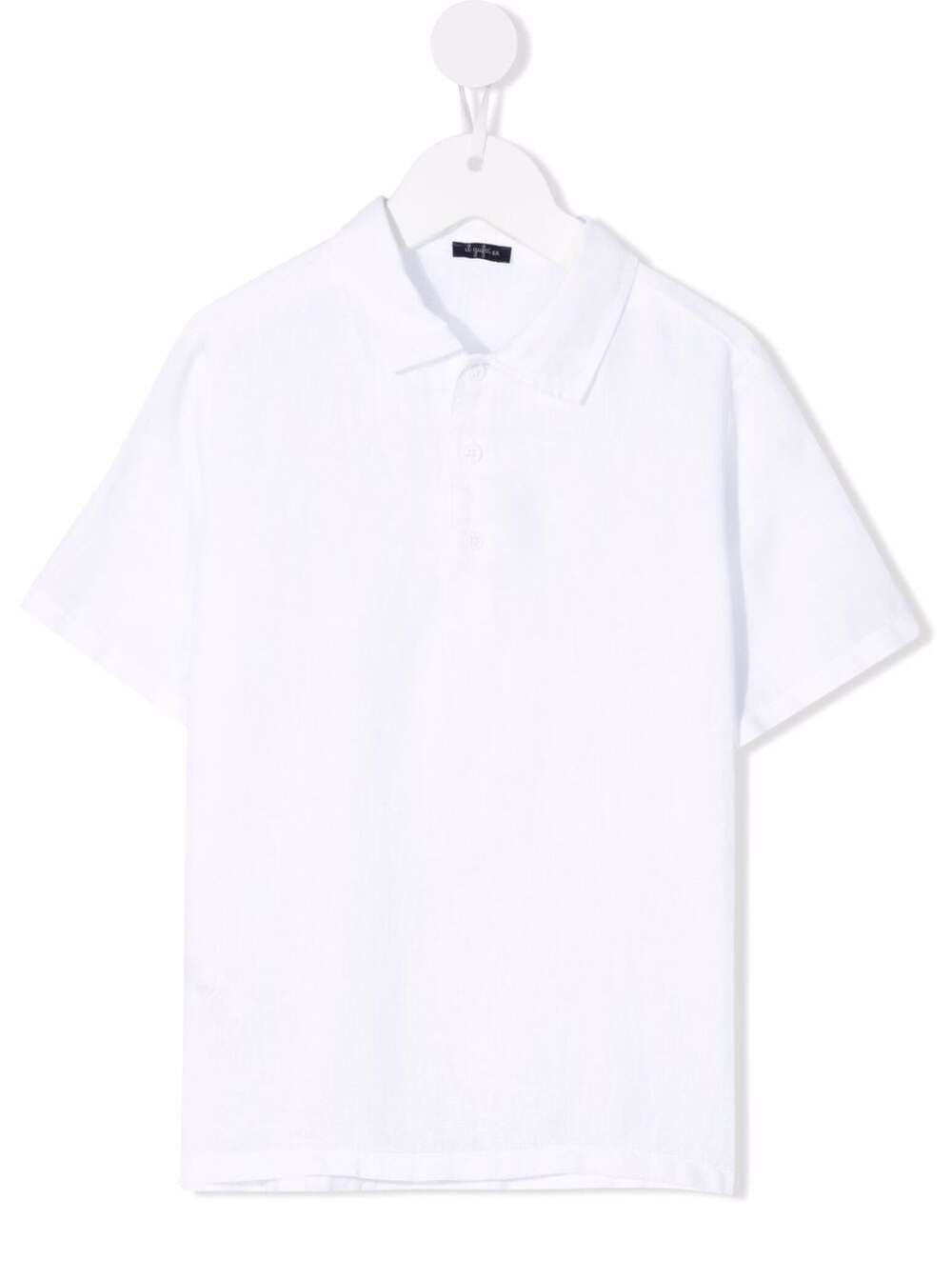 Il Gufo Kids Boys White Linen Polo Shirt
