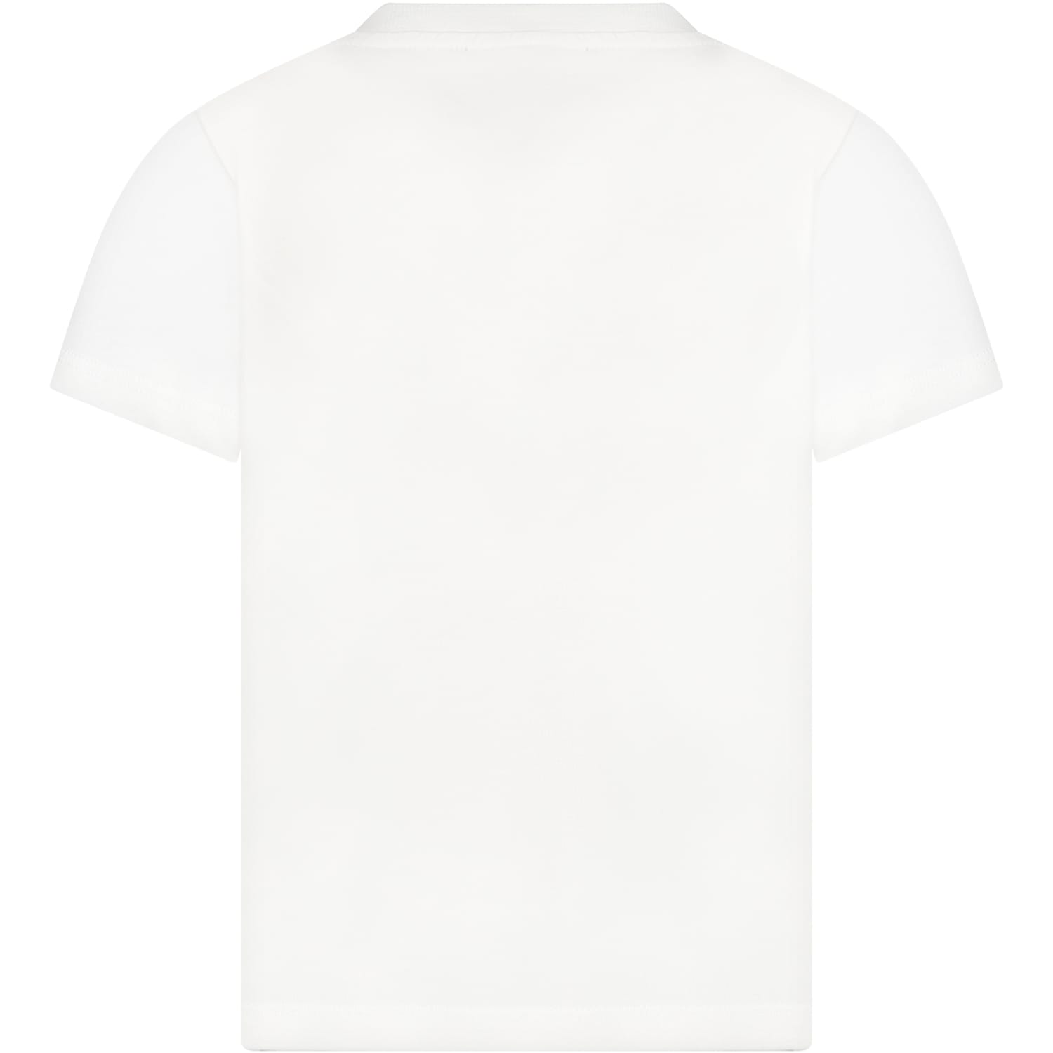 Balmain White T-shirt For Girl With Golden Logo In White