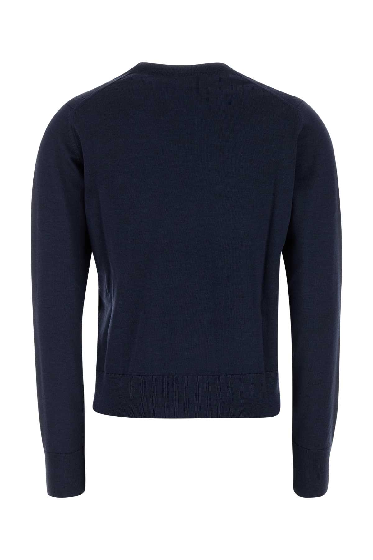 Maison Kitsuné Sand Wool Sweater In Blue