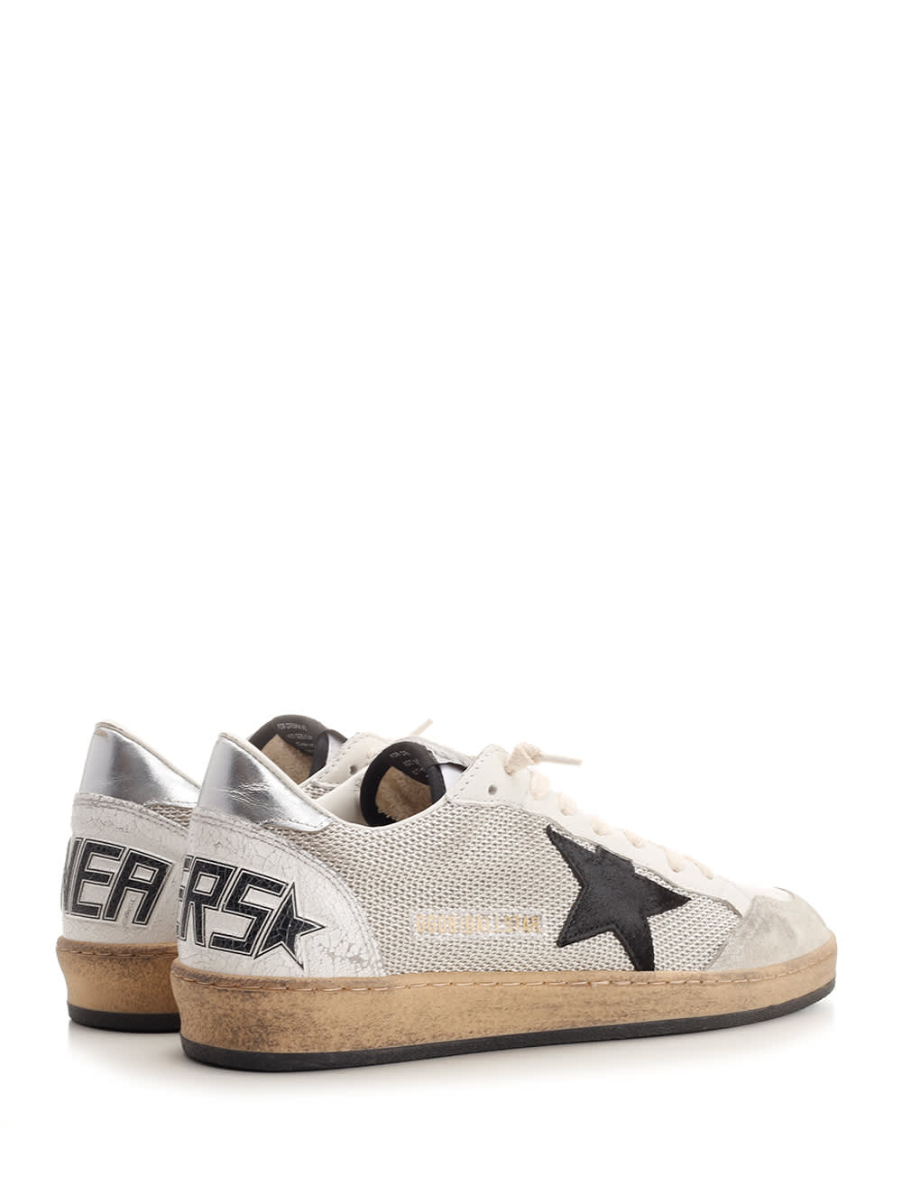 Shop Golden Goose Ball Star Sneakers In Silver
