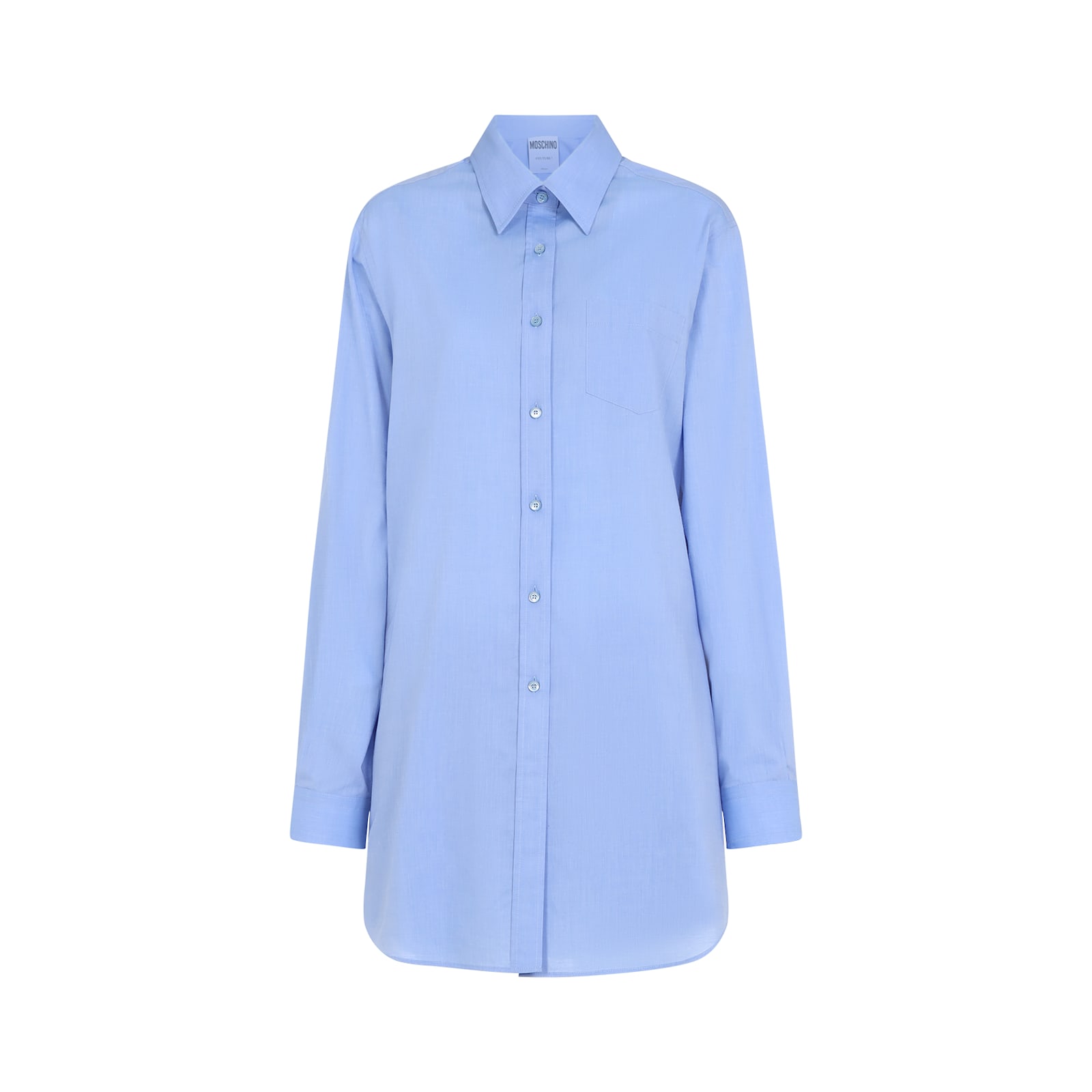 Moschino Cotton Shirt With Chest Pocket And Elastic Waistband In Fantasia Viola