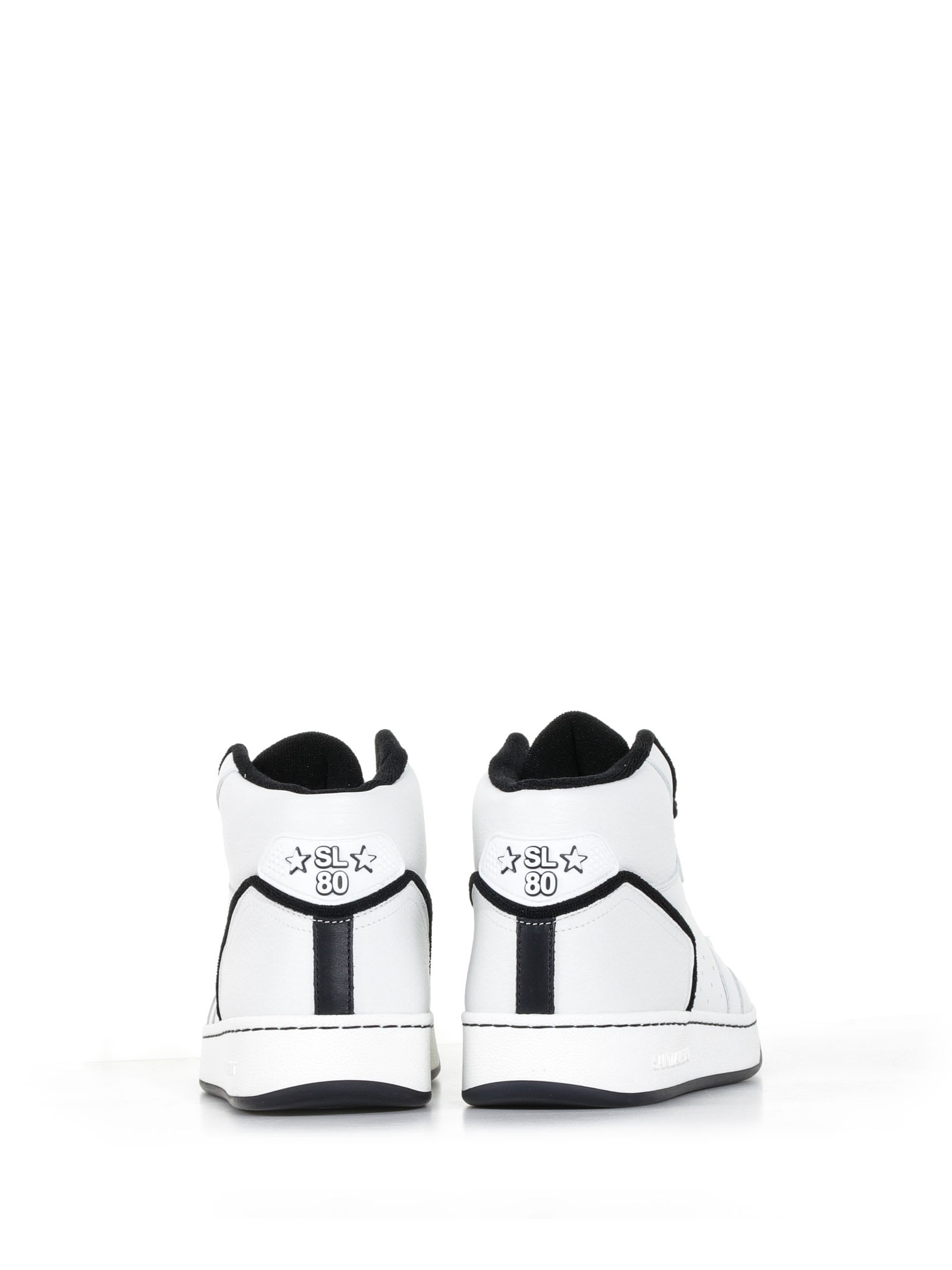 Shop Saint Laurent Sneakers With Contrasting Details In Blanc Opt