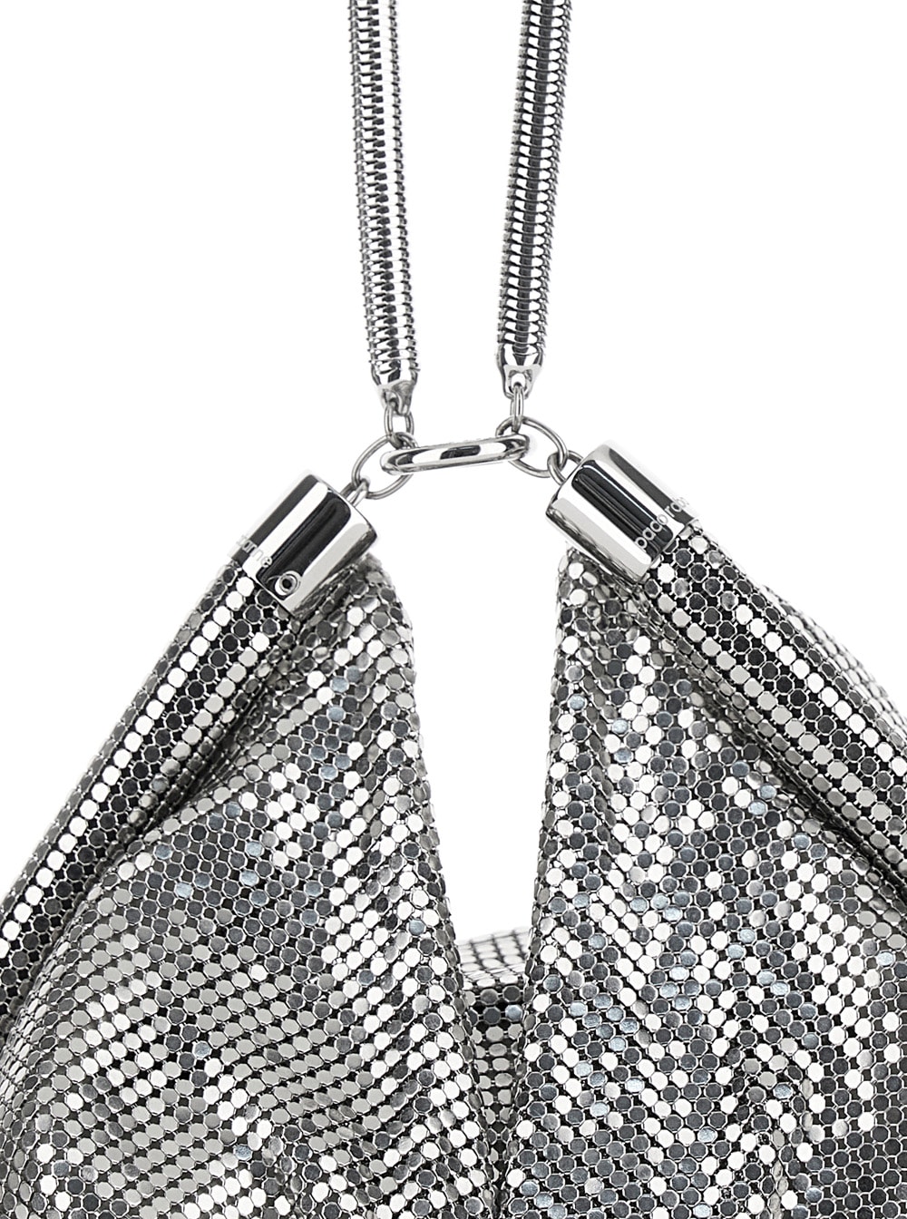 Shop Rabanne Pixel Silver Handbag In Metal Mesh Woman In Metallic