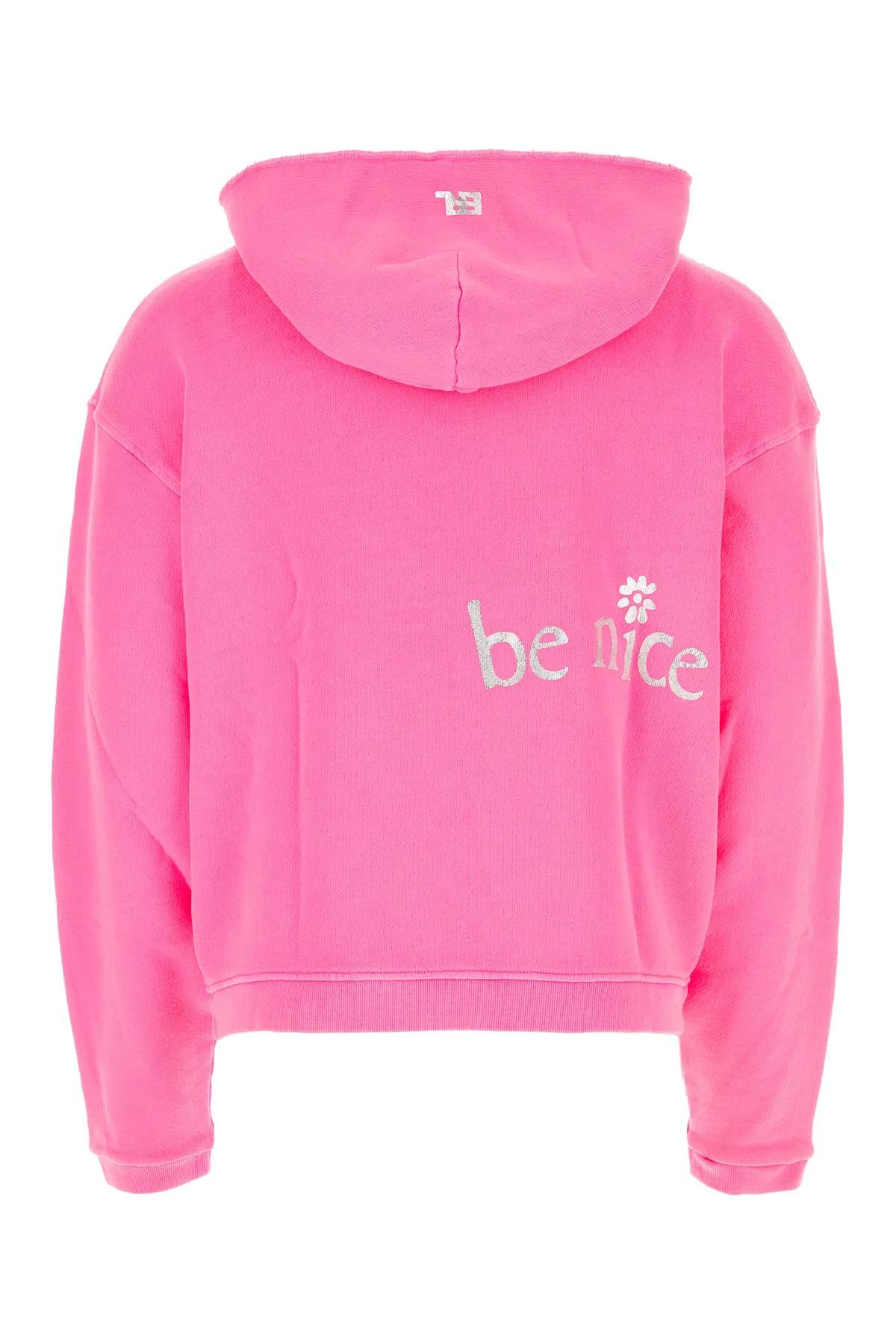 Shop Erl Fluo Pink Cotton Sweatshirt