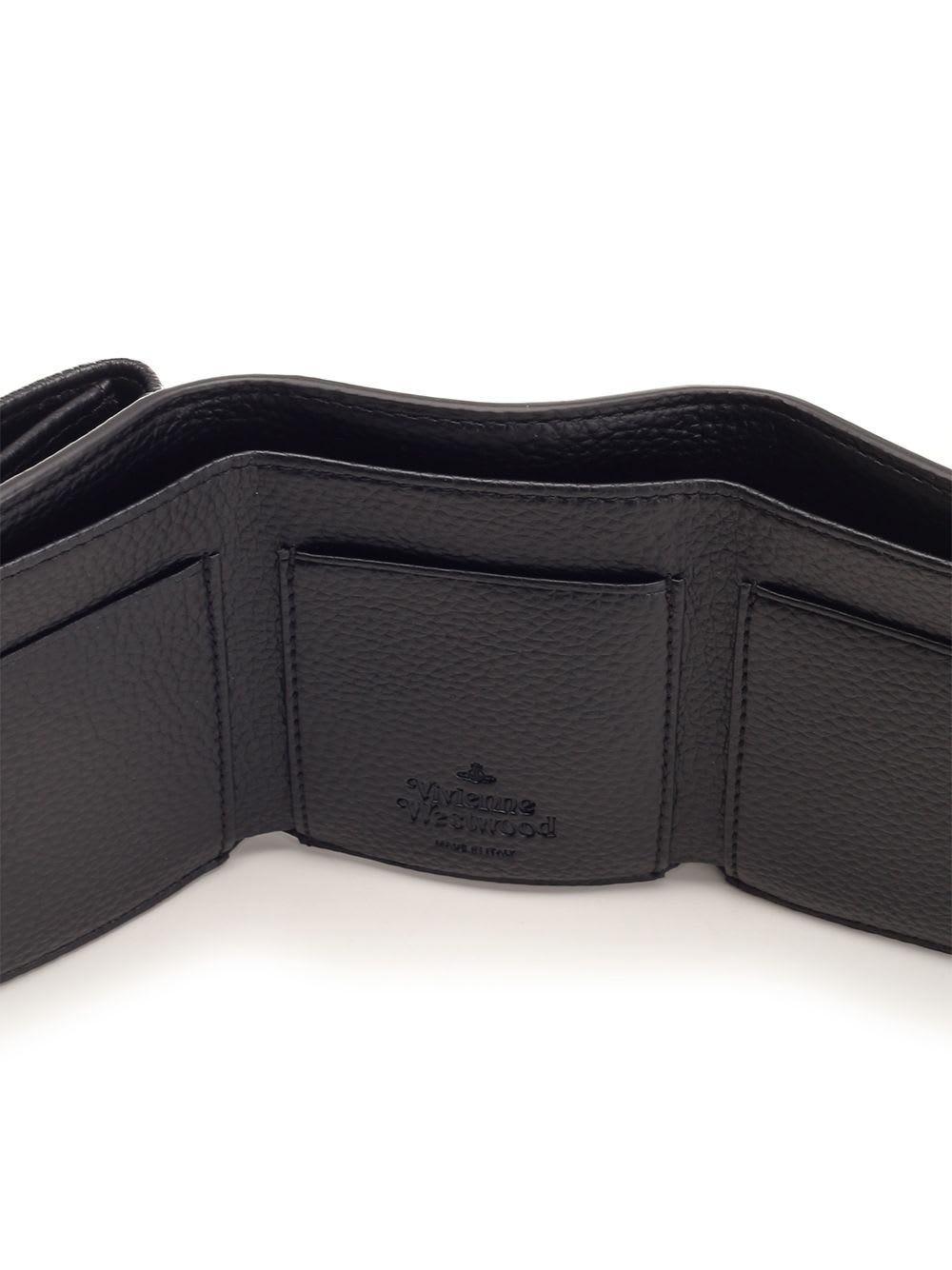 Vivienne Westwood Faux Leather French Wallet In Black