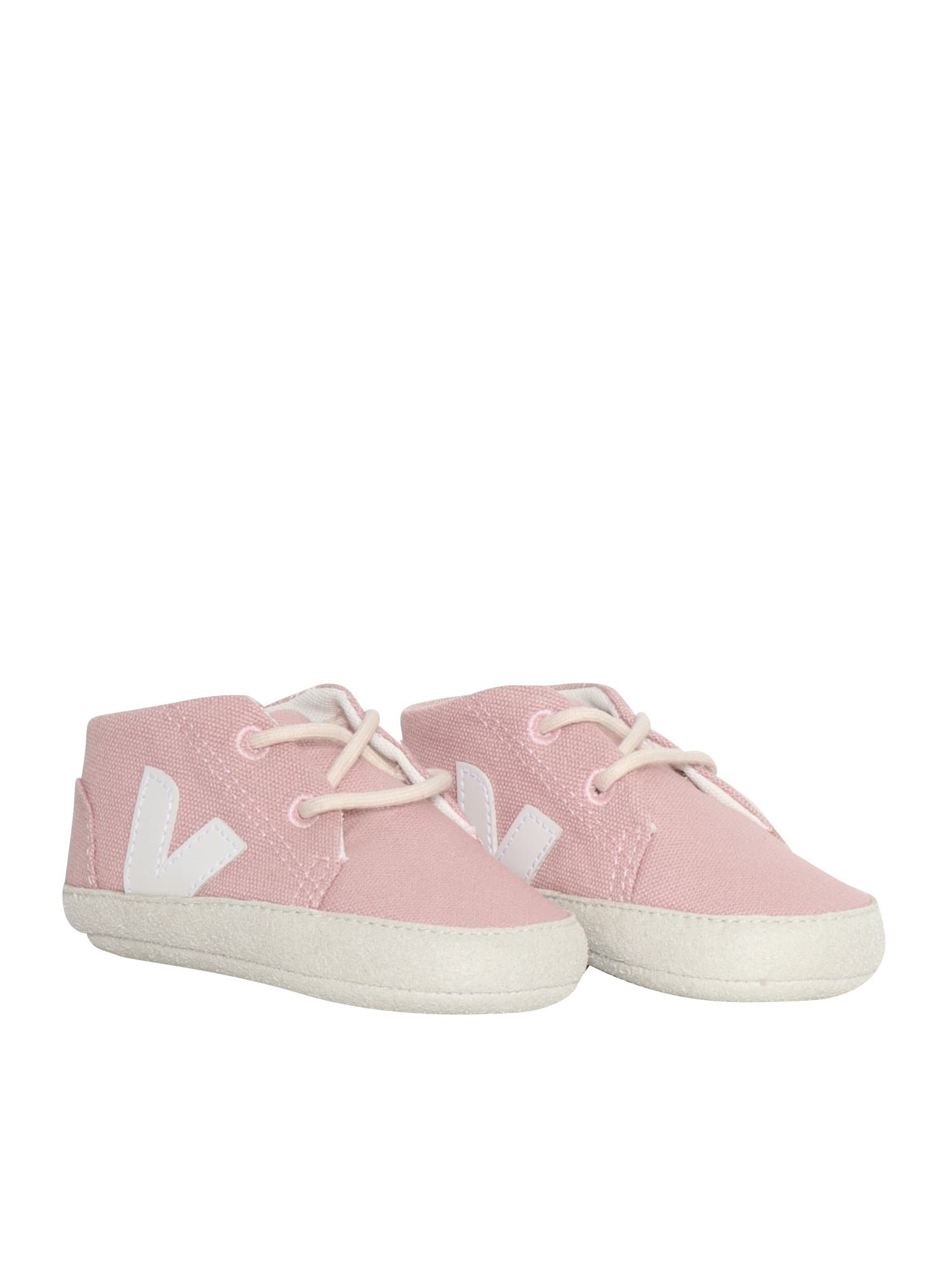 Shop Veja High Pink Sneakers In White