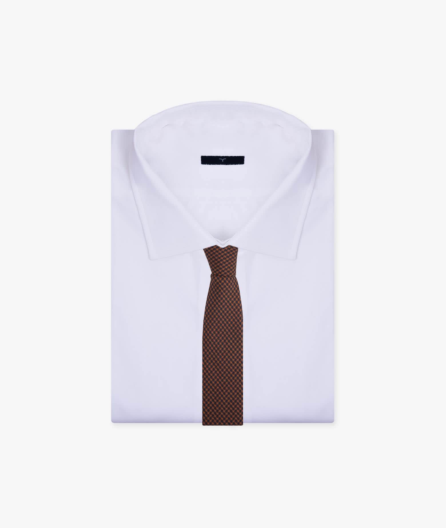 Larusmiani Tie Pied De Poule Tie In Brown