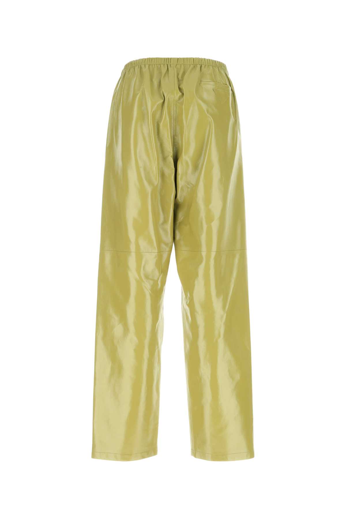 Shop Prada Pistachio Green Nappa Leather Pant In F0362