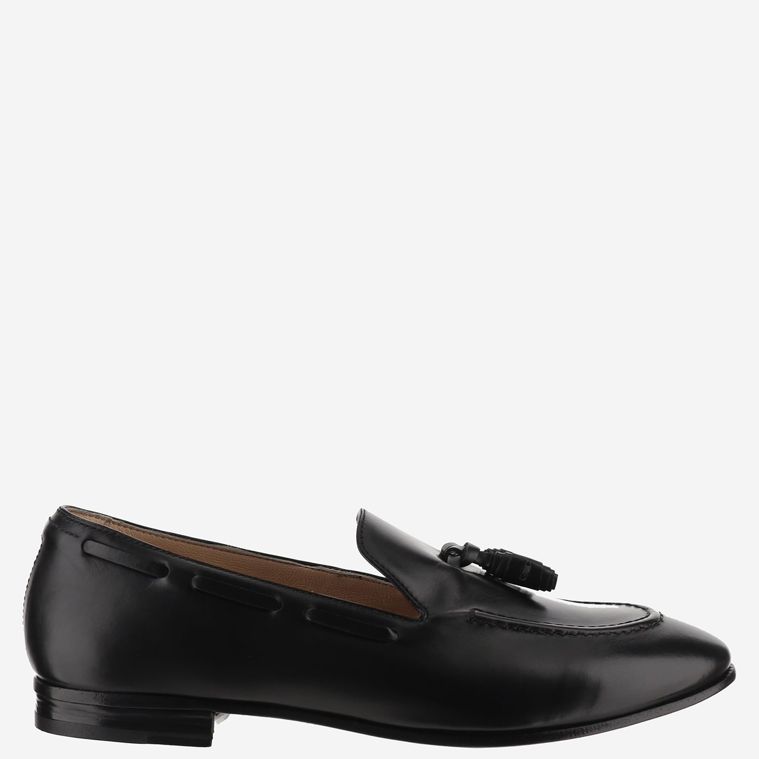 Francesco Russo Leather Loafers In Black