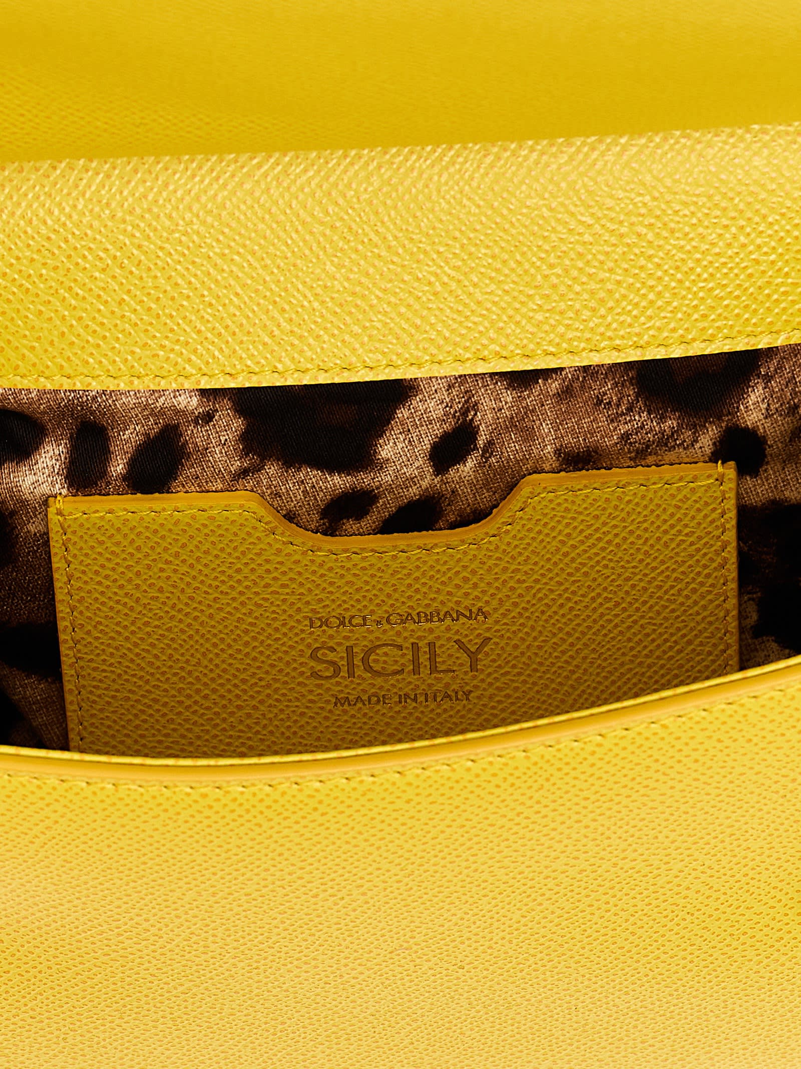 Shop Dolce & Gabbana Sicily Media Handbag In Yellow