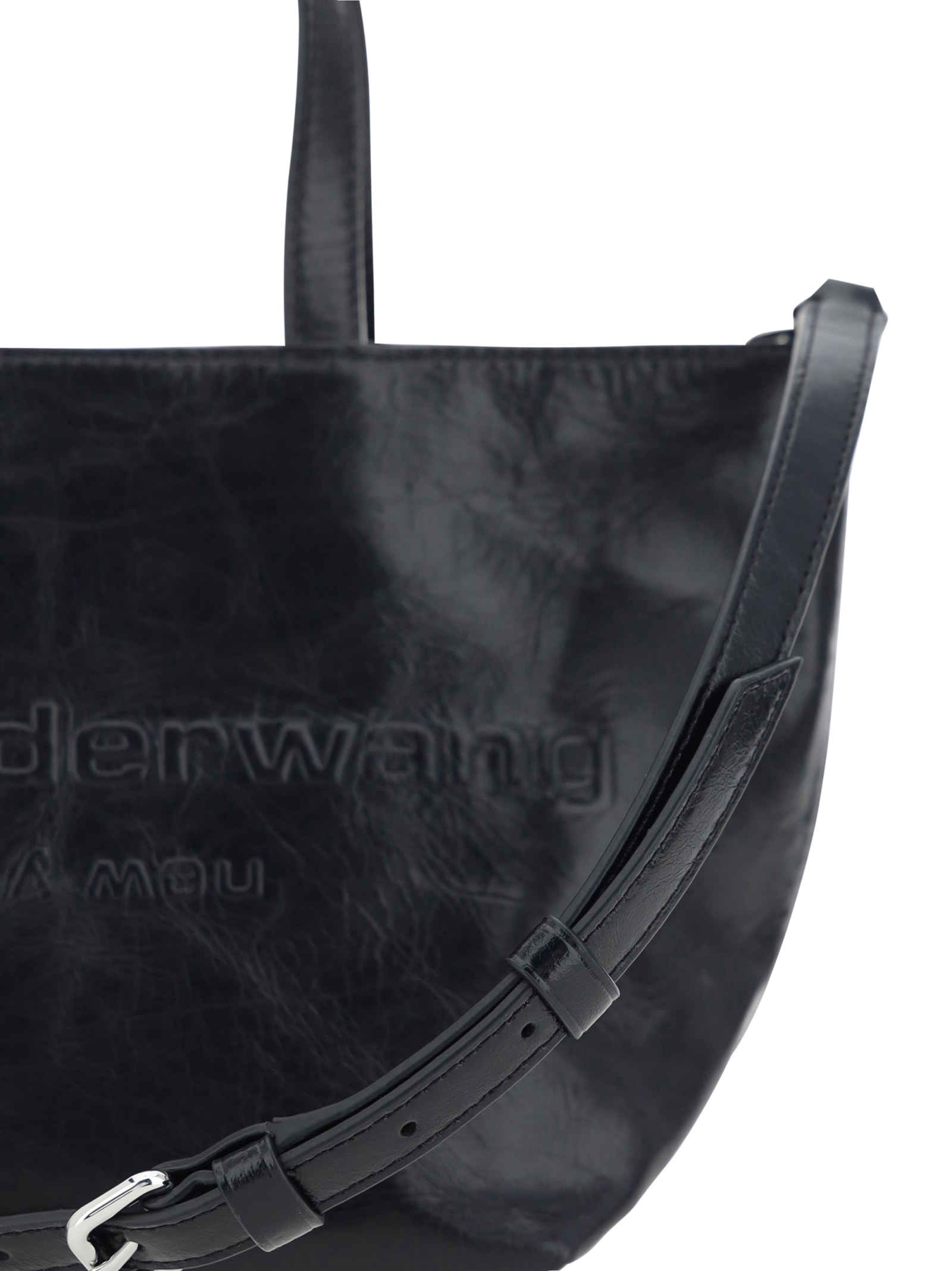 Shop Alexander Wang Punch Small Tote Handbag In 001 Black