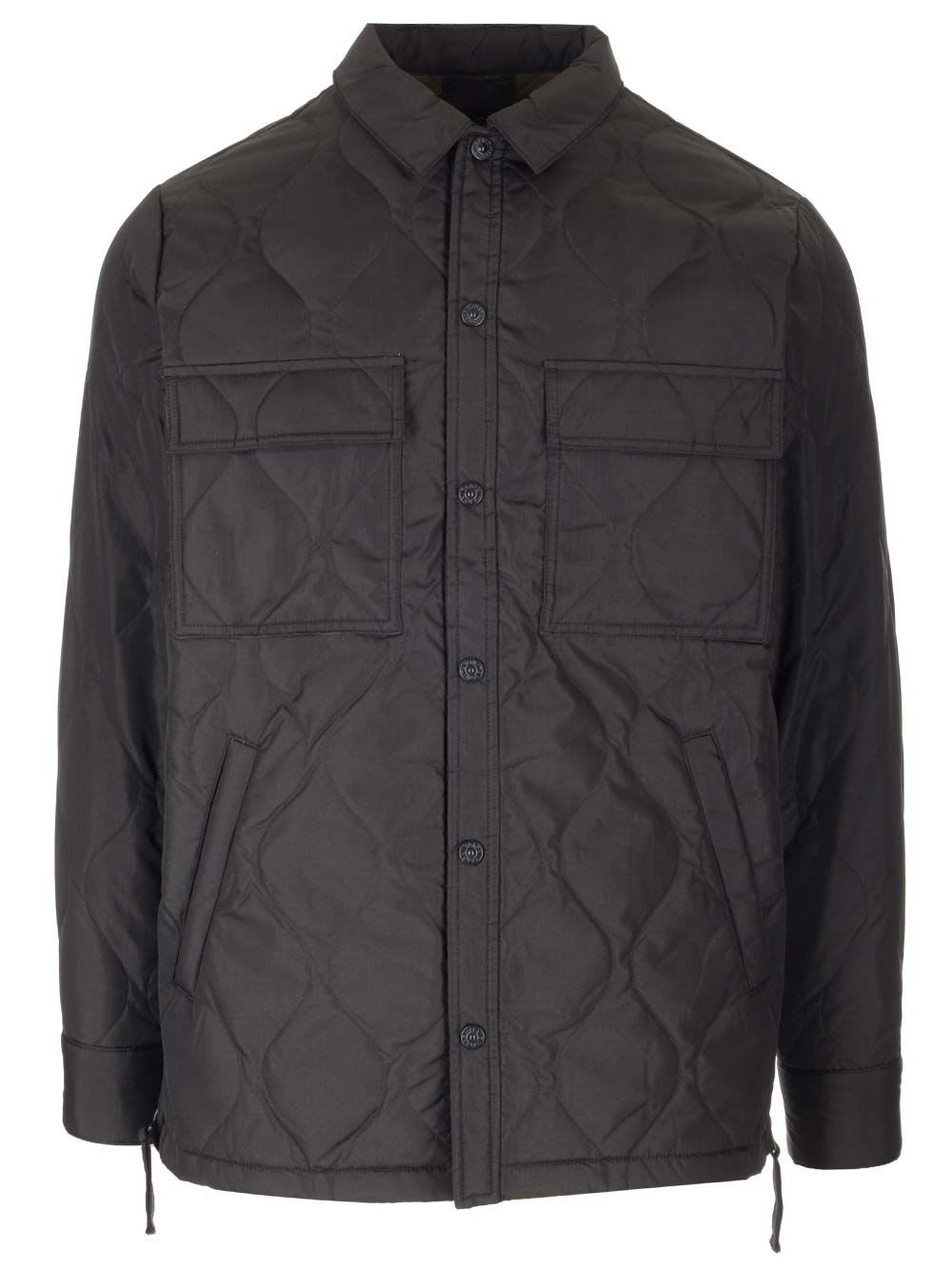 Black Quilted Overshirt