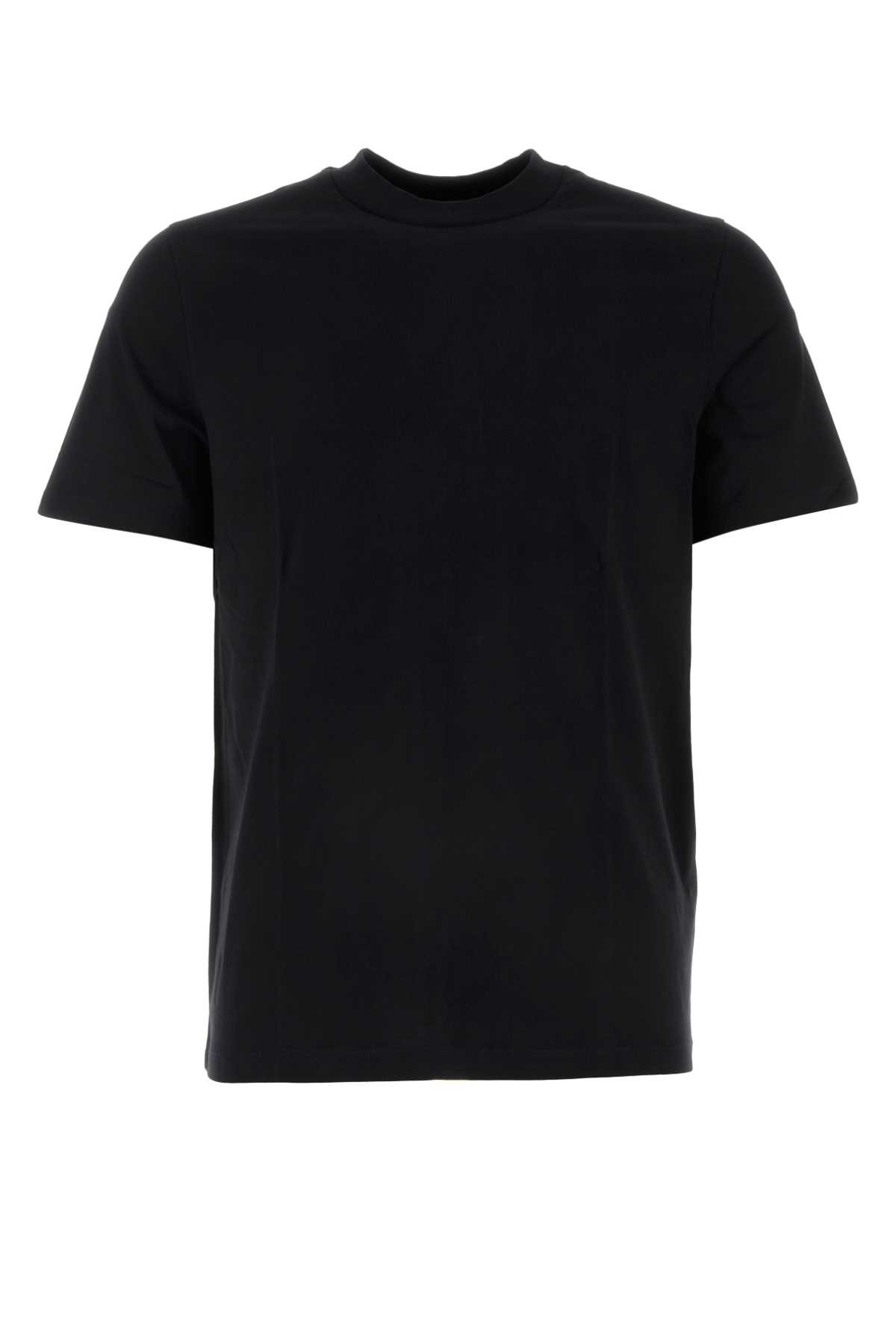 Jil Sander Black Cotton T-shirt In Burgundy
