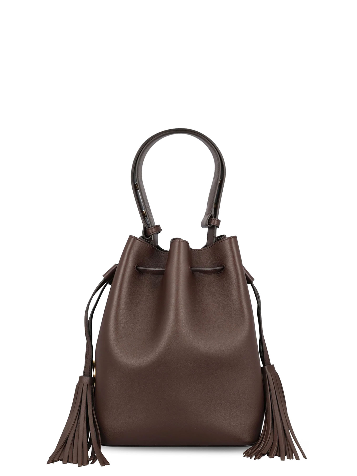 Valentino Garavani So Seau Leather Bucket Bag In Brown