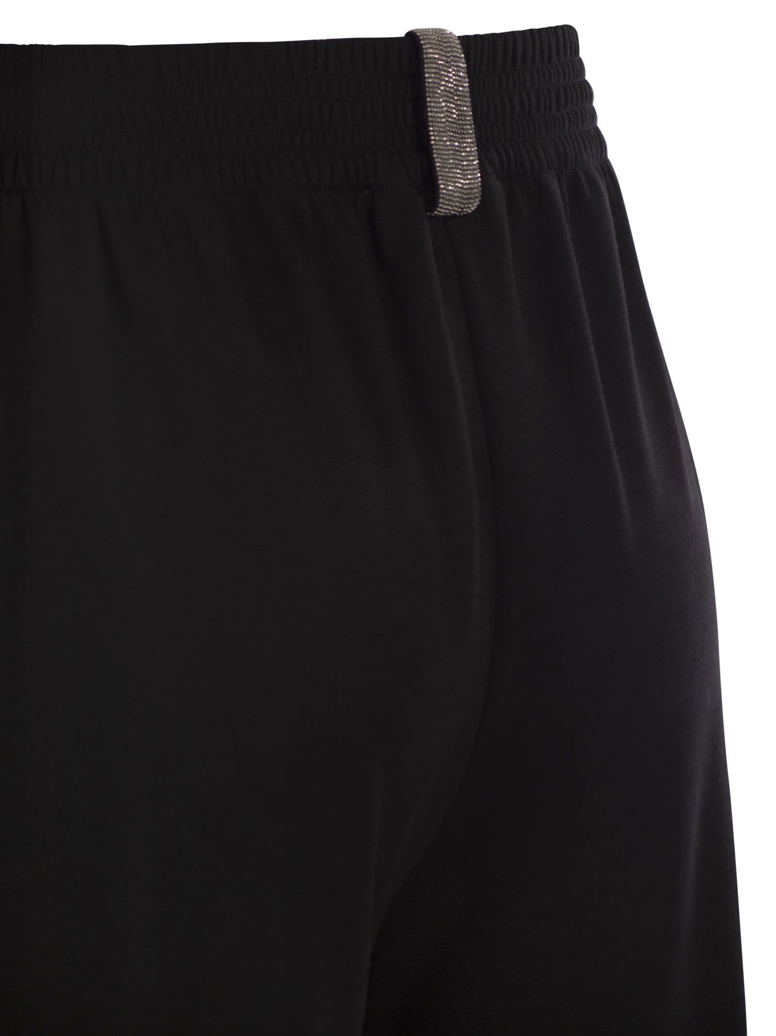 Fabiana Filippi Wide Trousers In Viscose And Wool In Black