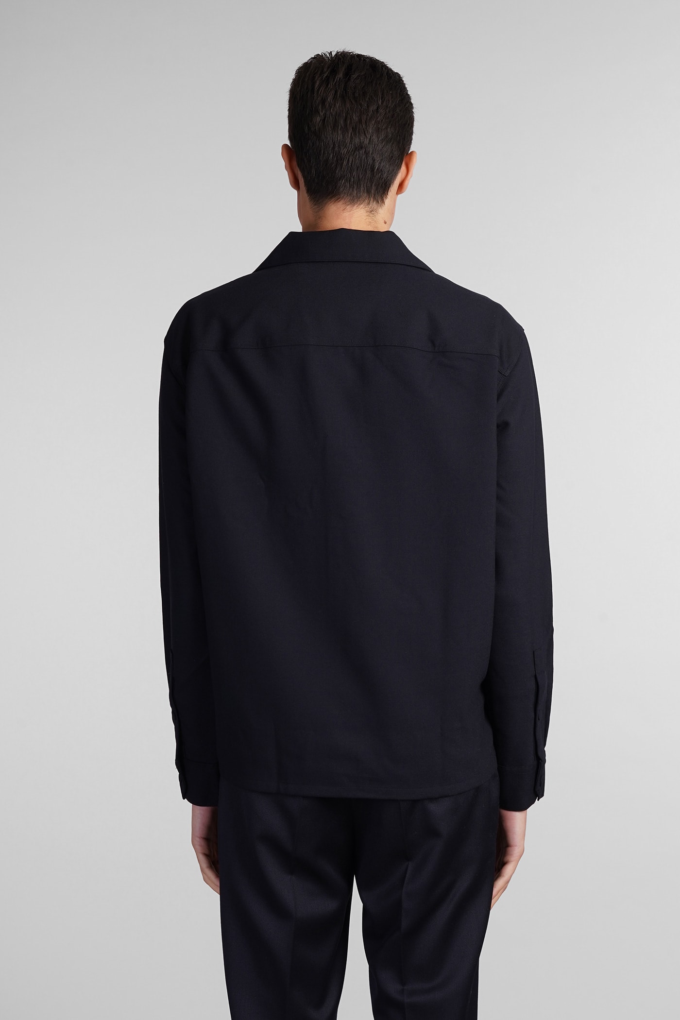 Shop Emporio Armani Shirt In Blue Wool