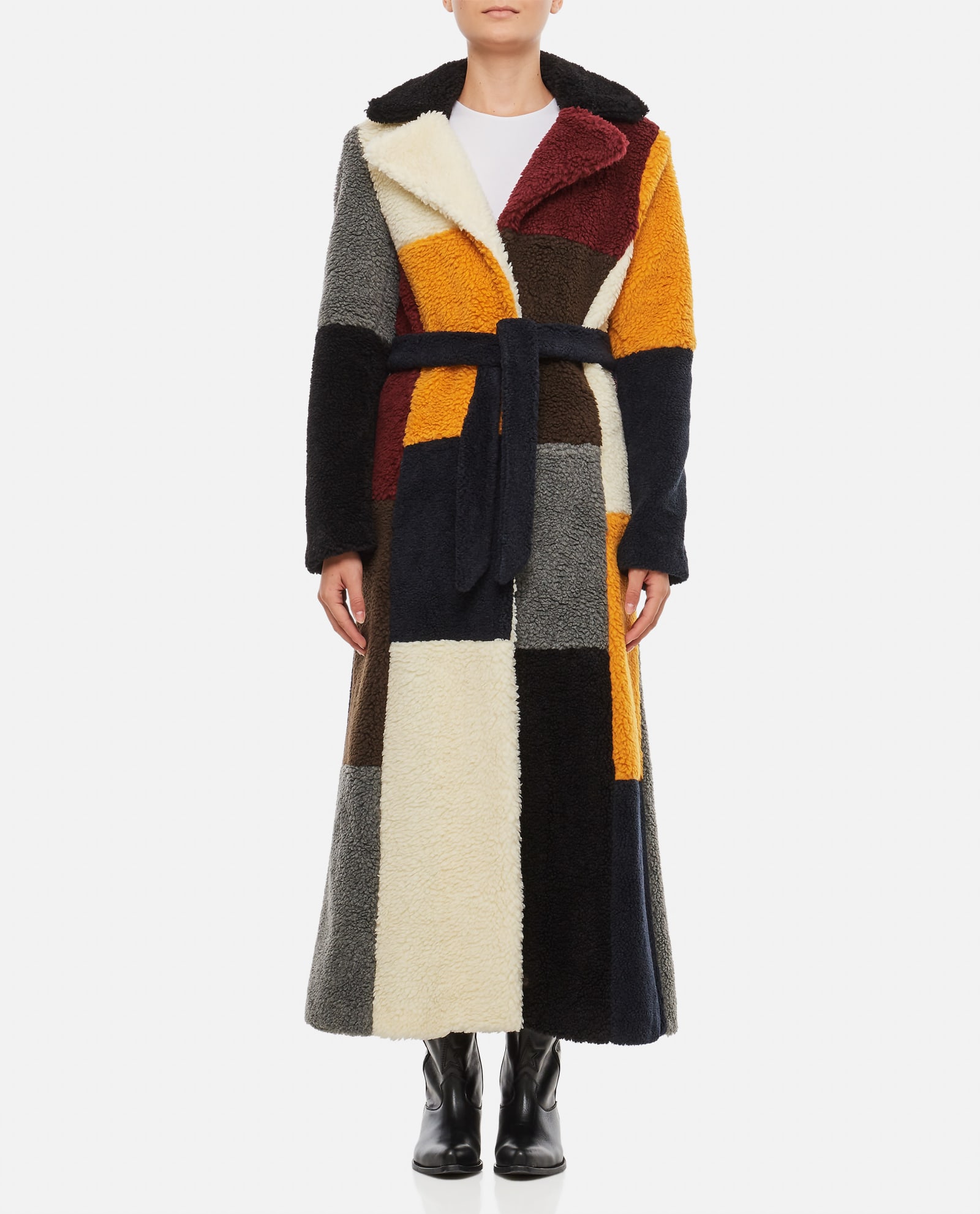 IRIE PATCHWORK SHEARLING COAT