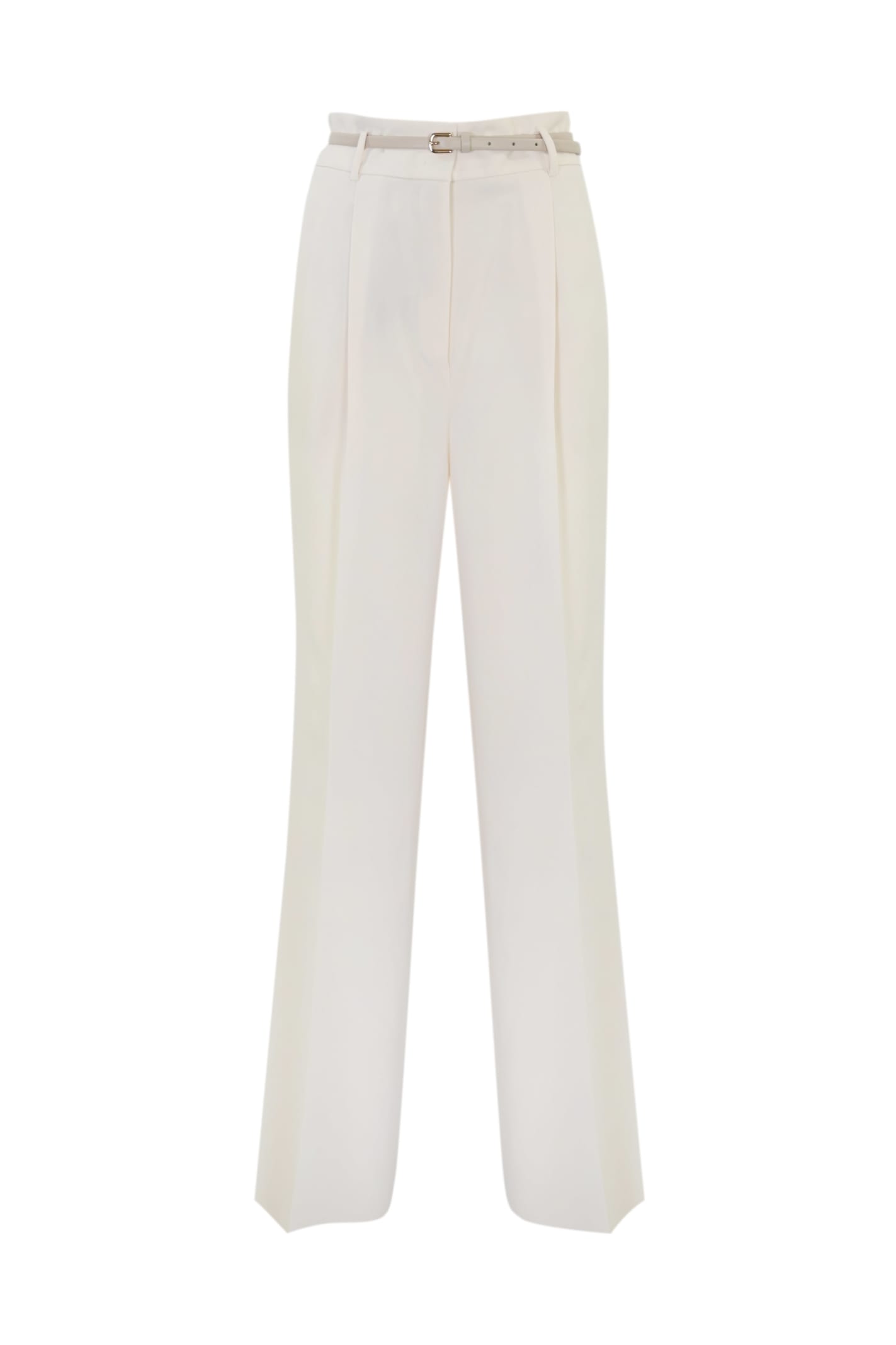 Max Mara Lontra Trousers In Cady In Avorio