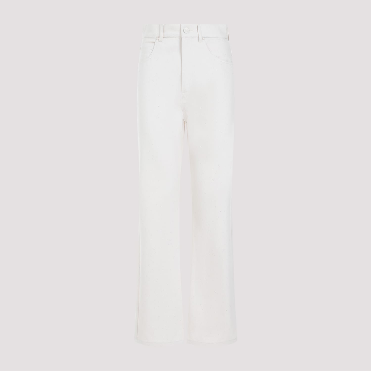 Shop Max Mara Achille Cotton Pants In Bianco Tela