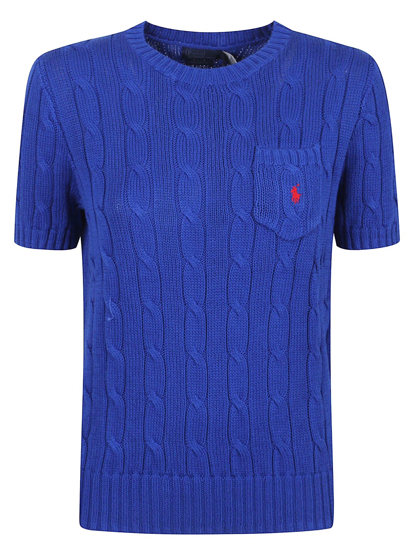 Polo Ralph Lauren Cotton Sweatshirt With Embroidered Logo In Blue Saturn