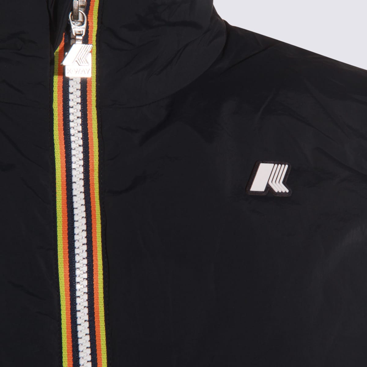 K-way Technical Fabric Jacket With Removable Hood In Blue