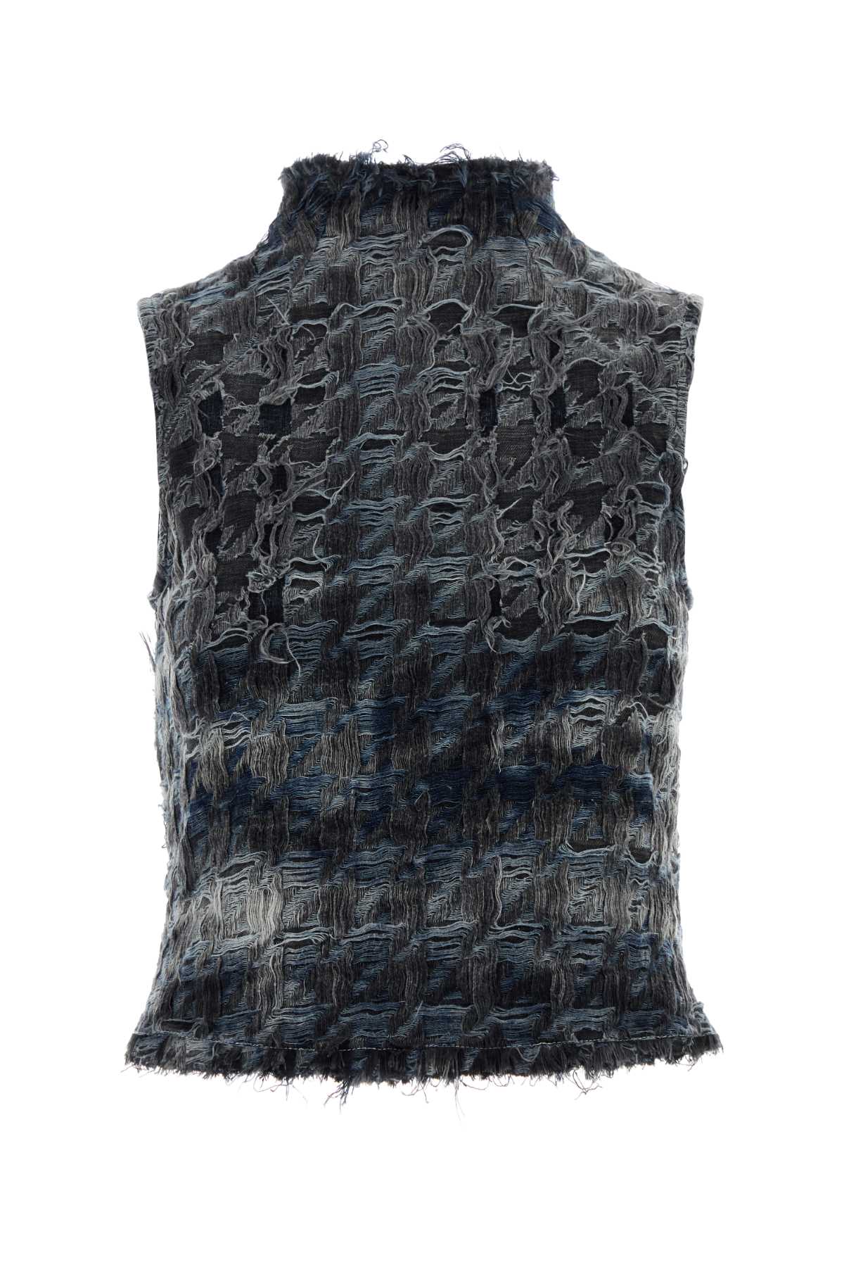 Diesel Multicolor Denim Top In Black