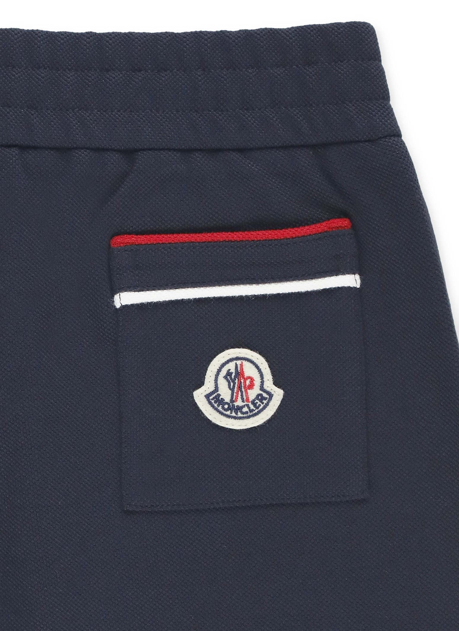 Moncler Bermuda Shorts With Logo In Blue